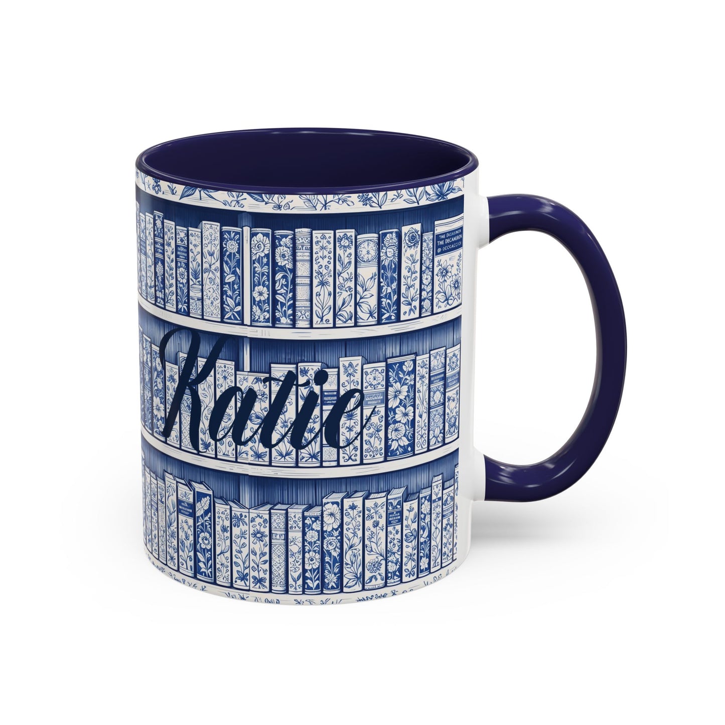 Personalized floral coffee cup, cozy reading bookish gift, book lover birthday gift.