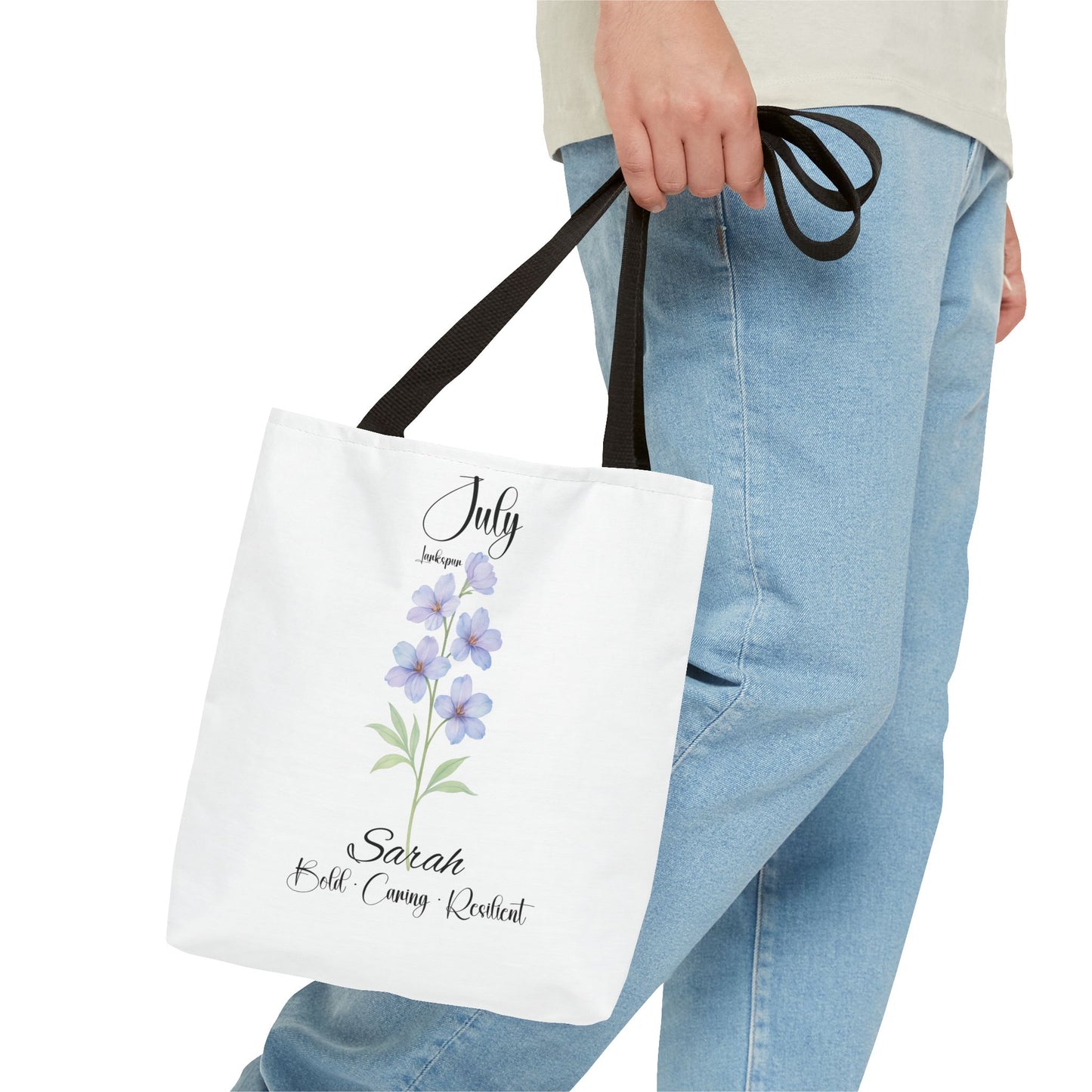 Personalized birth month flower tote bag for her, milestone birthdays, bestfriend gift.