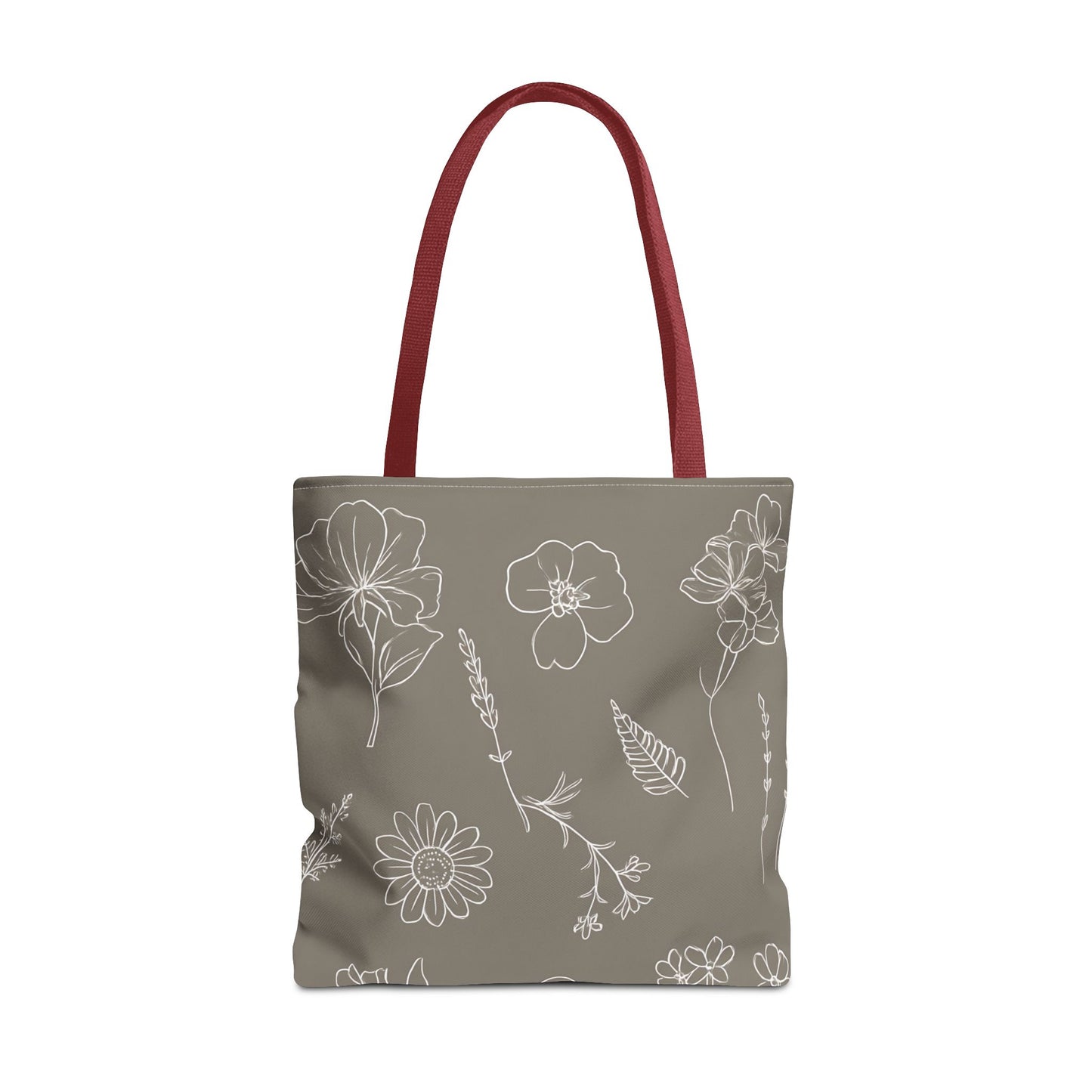 Floral Tote Bag, hand drawn vintage flowers