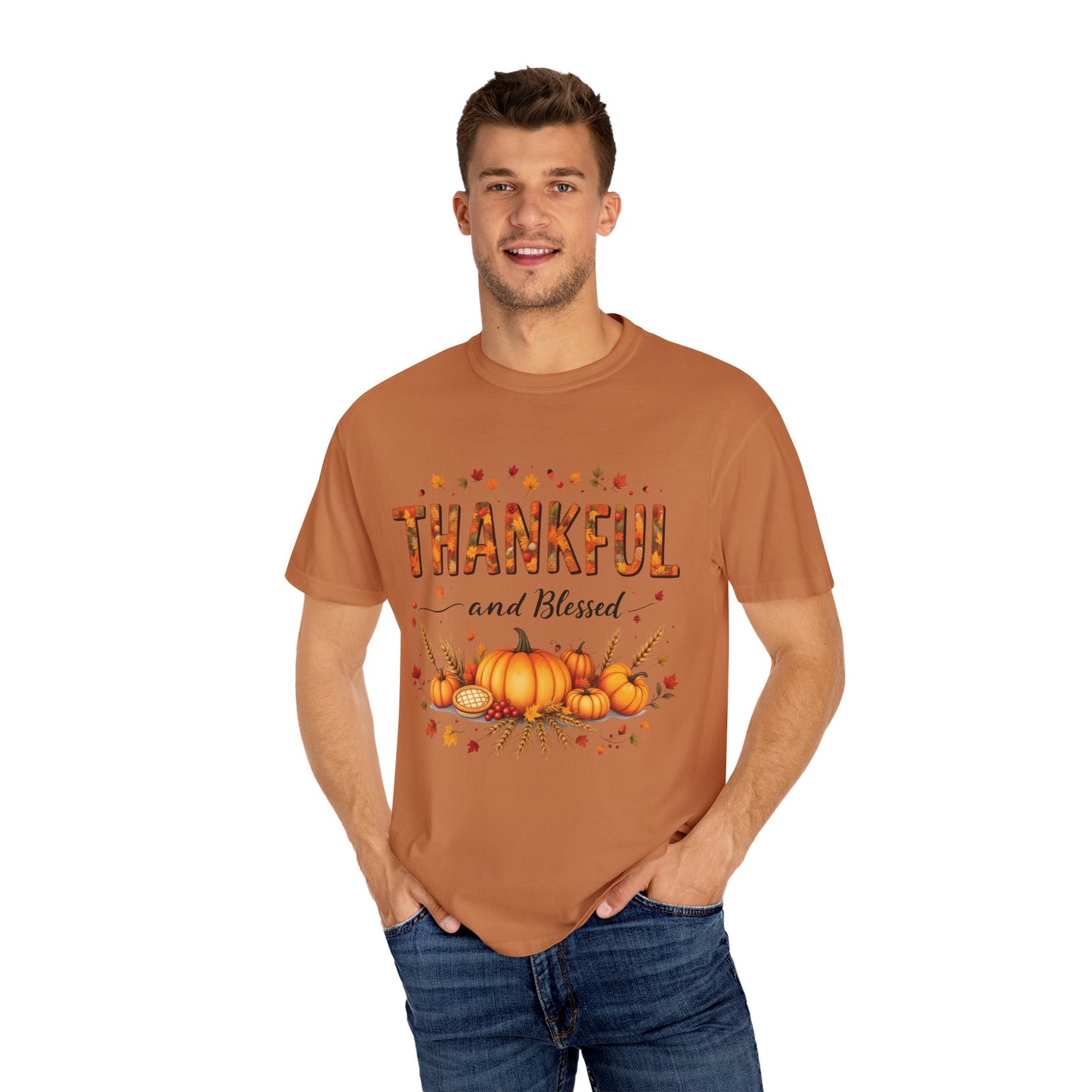 Thankful and Blessed T-Shirt, Fall Tee, Autumn Shirt, Thanksgiving Outfit, Gift for Friends and Family, Cozy Casual Wear