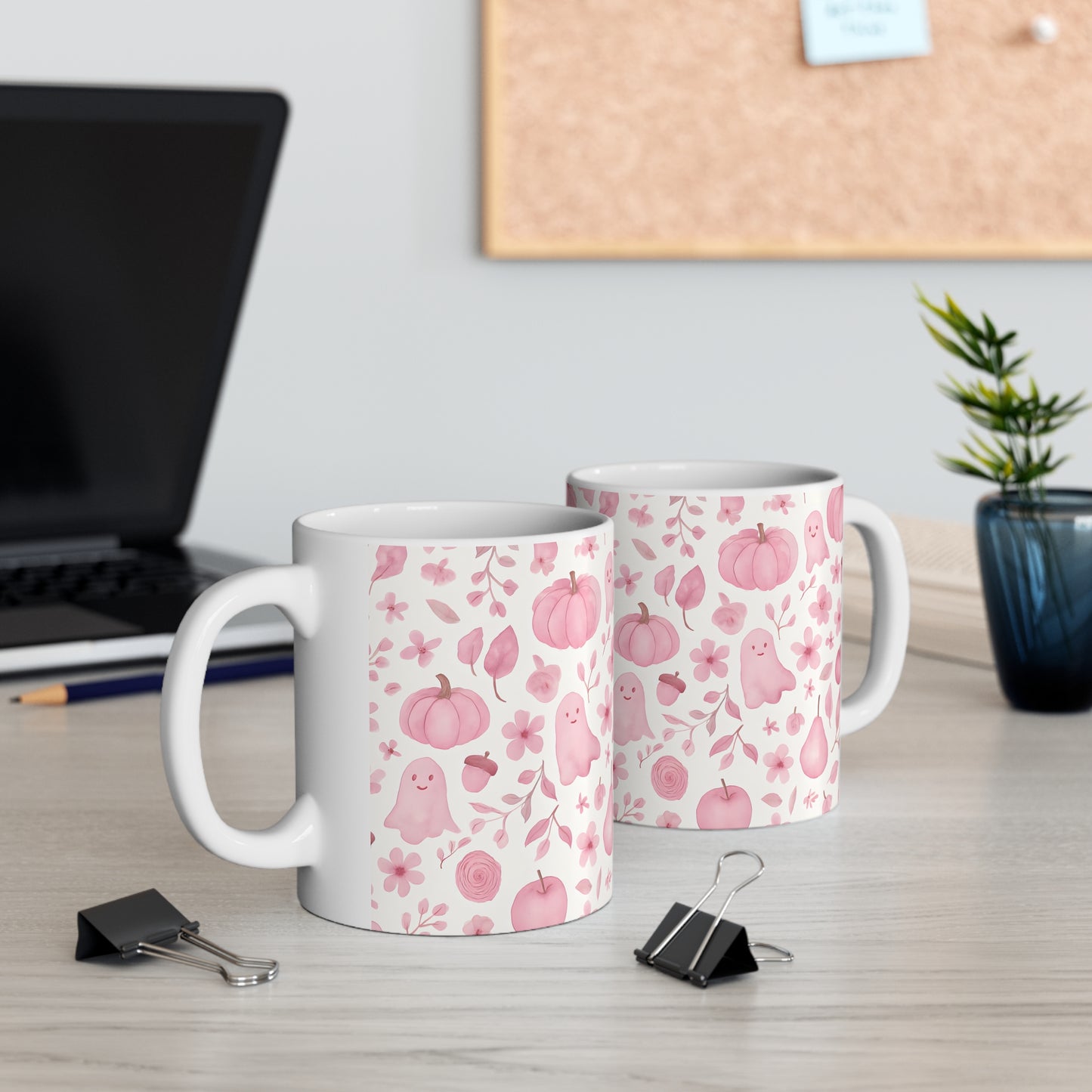 Pink Ghosty Pumpkin Mug, this cute ghost mug is your perfect companion for cozy autumn mornings.
