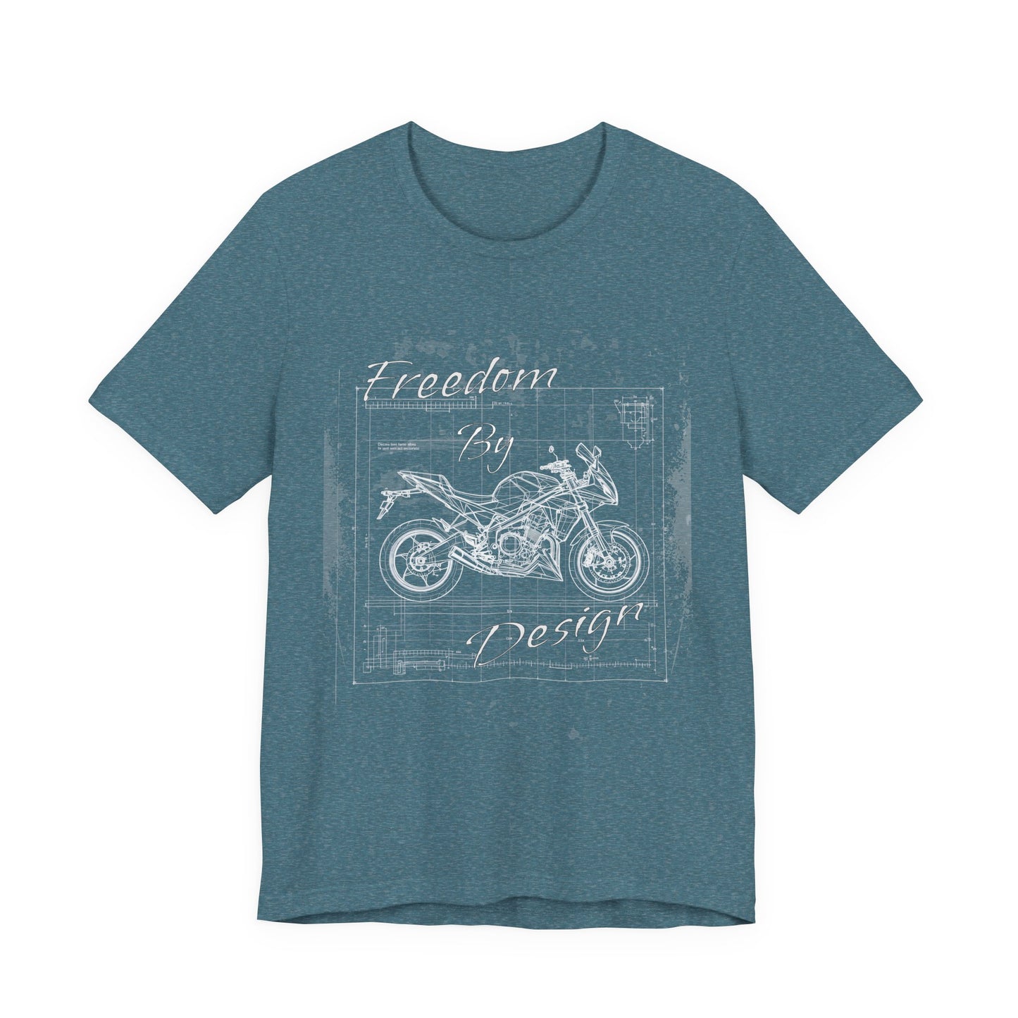 Freedom By Design Motorcycle T-Shirt , Blueprint Motorbike Tee , Biker Dad Gift , Mechanic Shirt , Motorcycle Rider Gift for Him