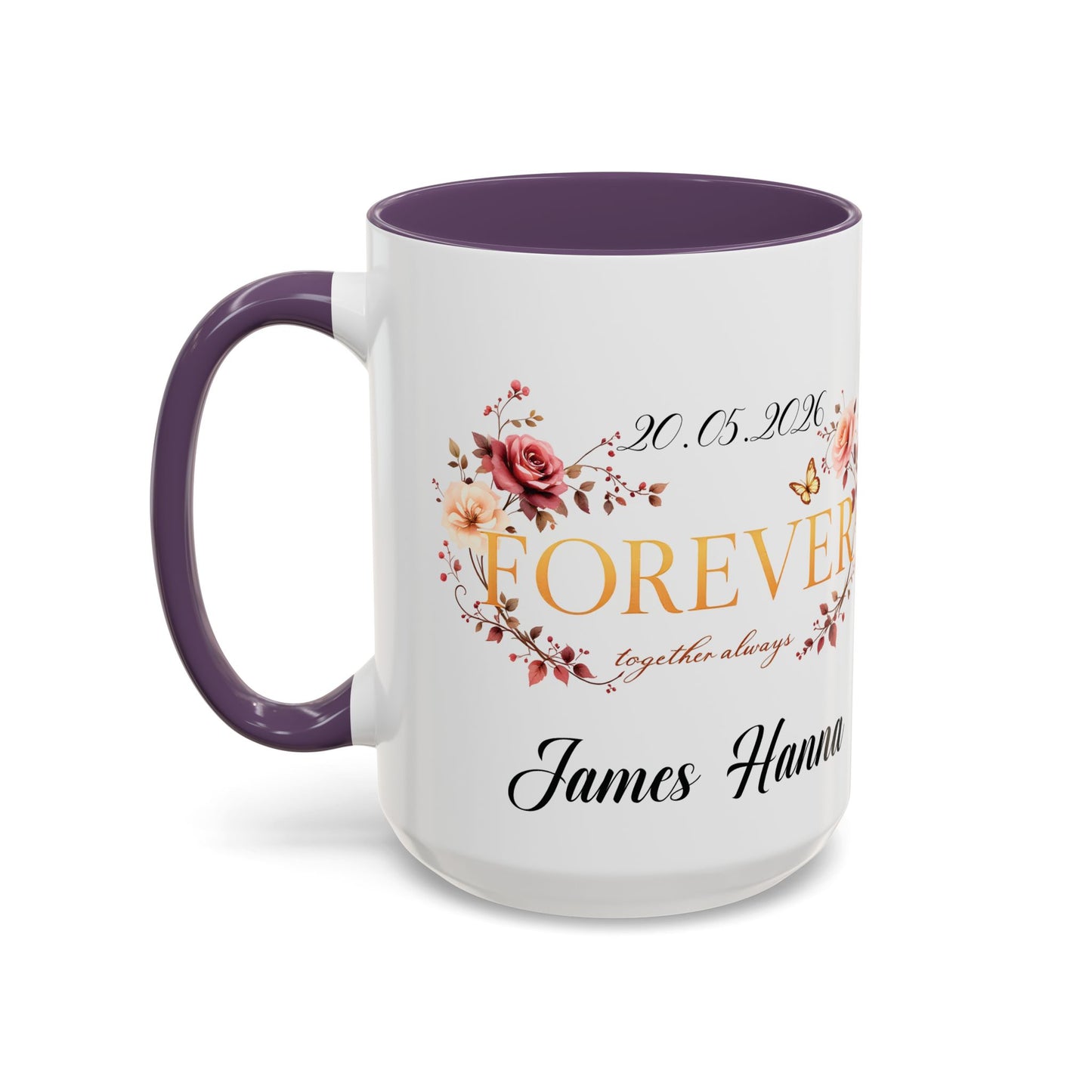 Custom wedding mug, valentines day gift, anniversary mug, bridal shower mug.