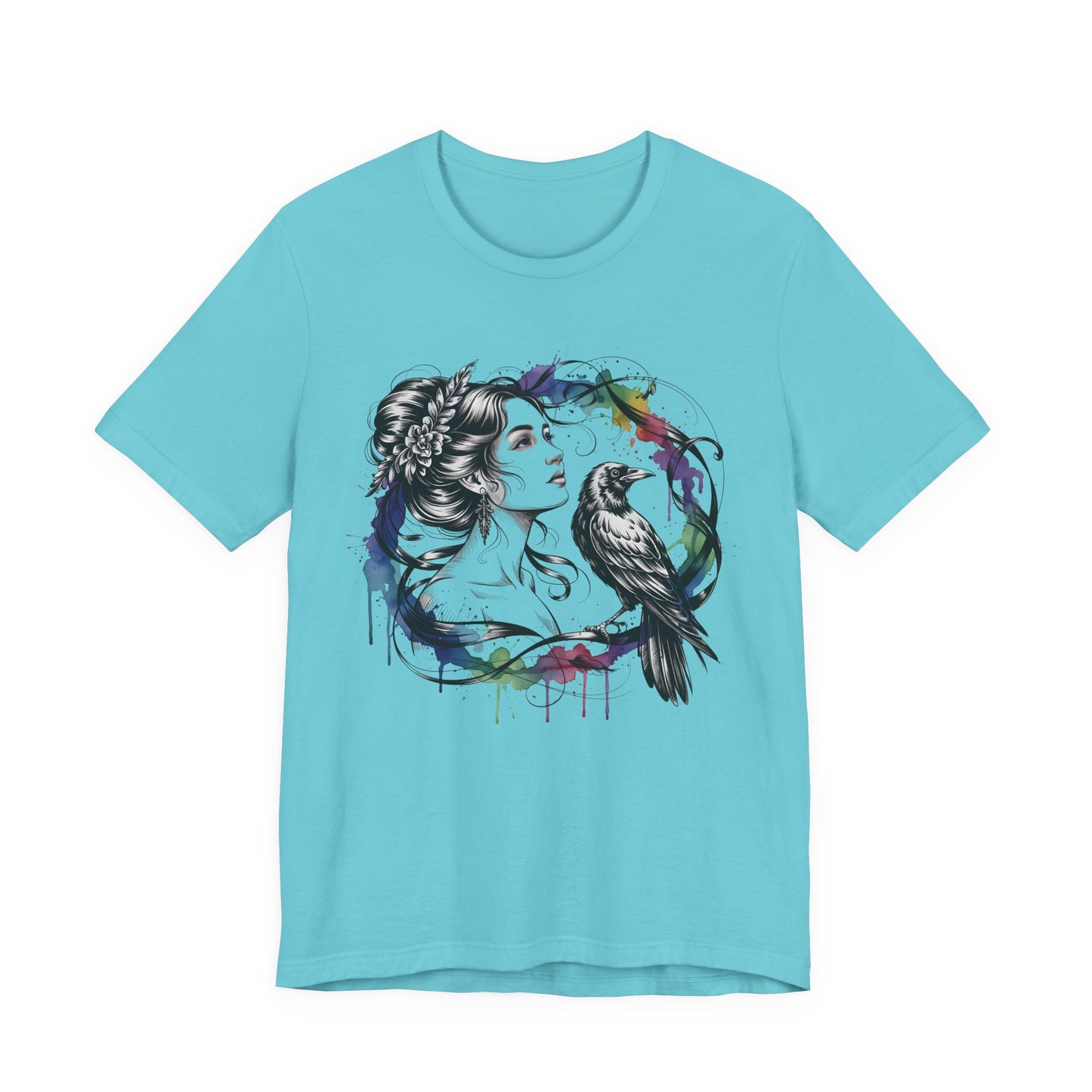 Raven Tee, goddessshirt, festival tshirt, witchy gift for her.