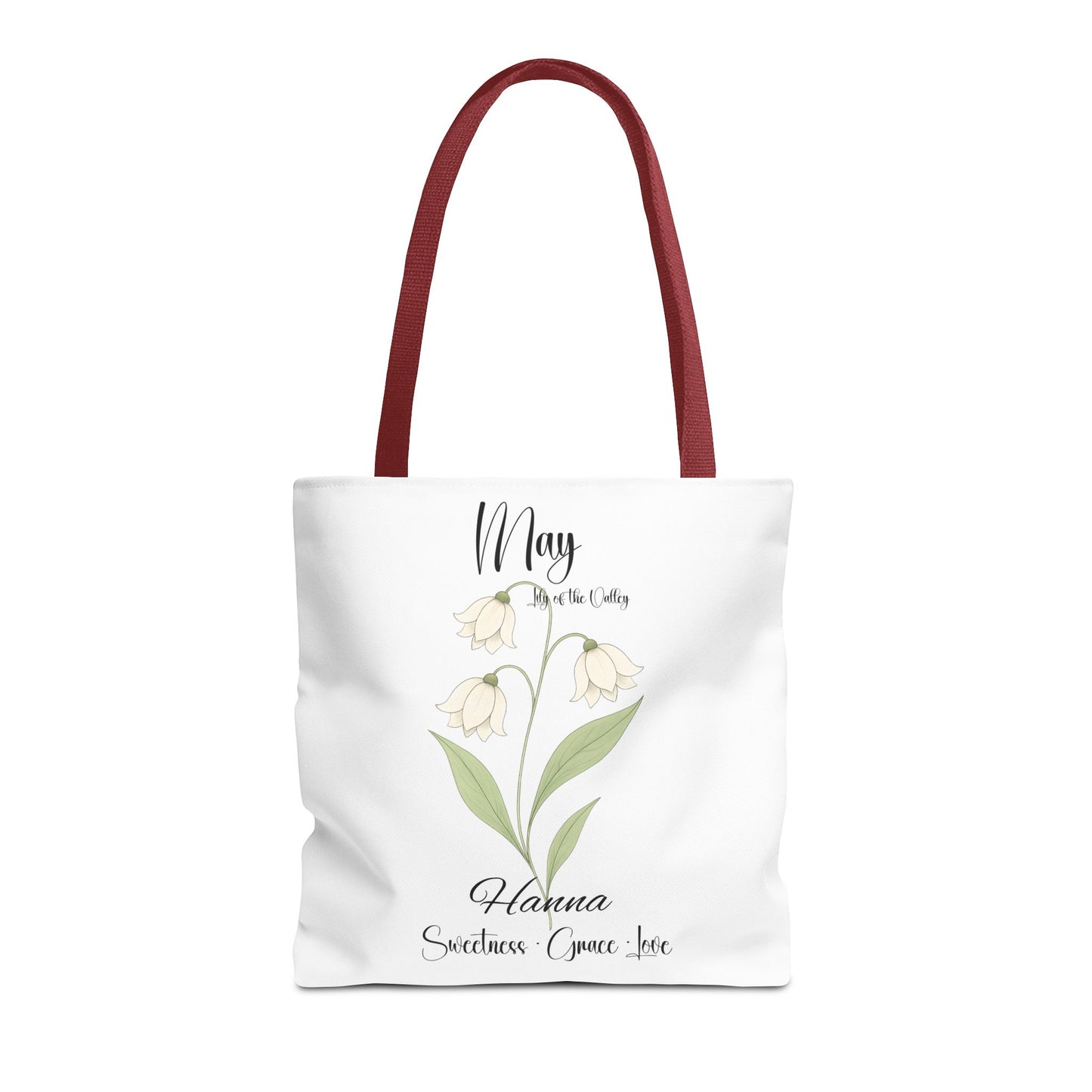 Personlised birth month flower bag for her, milestone birthdays, bestfriend gift.