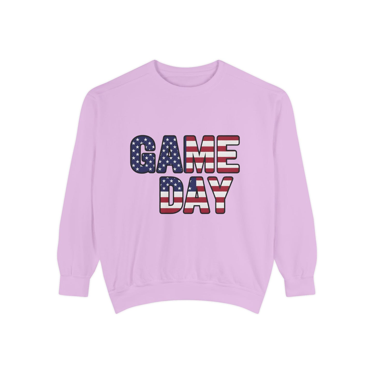 Game Day Comfort Colors sweatshirt, patriotic sweater, sports apparel.