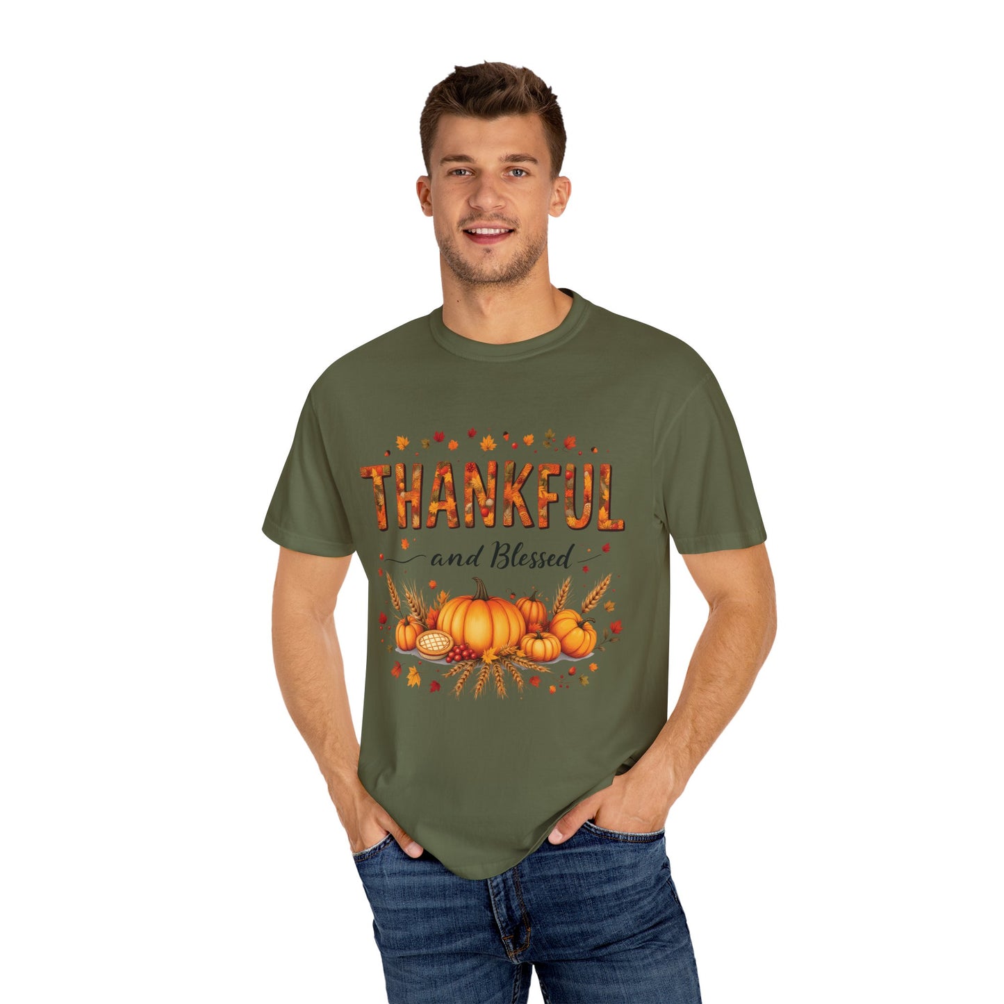 Thankful and Blessed T-Shirt, Fall Tee, Autumn Shirt, Thanksgiving Outfit, Gift for Friends and Family, Cozy Casual Wear