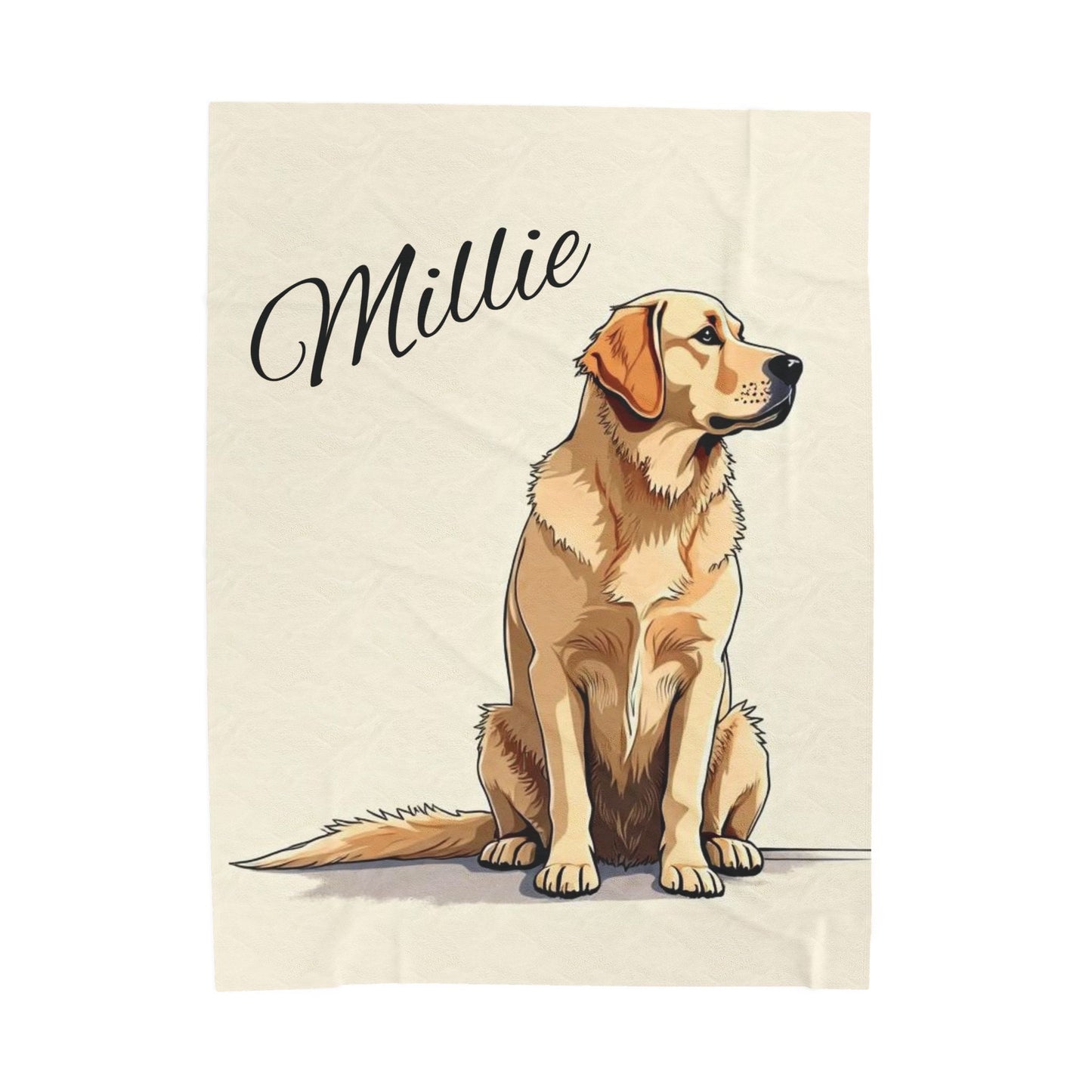 Personalized Dog Blanket | Pet Name Fleece Blanket | Golden Retriever Gift