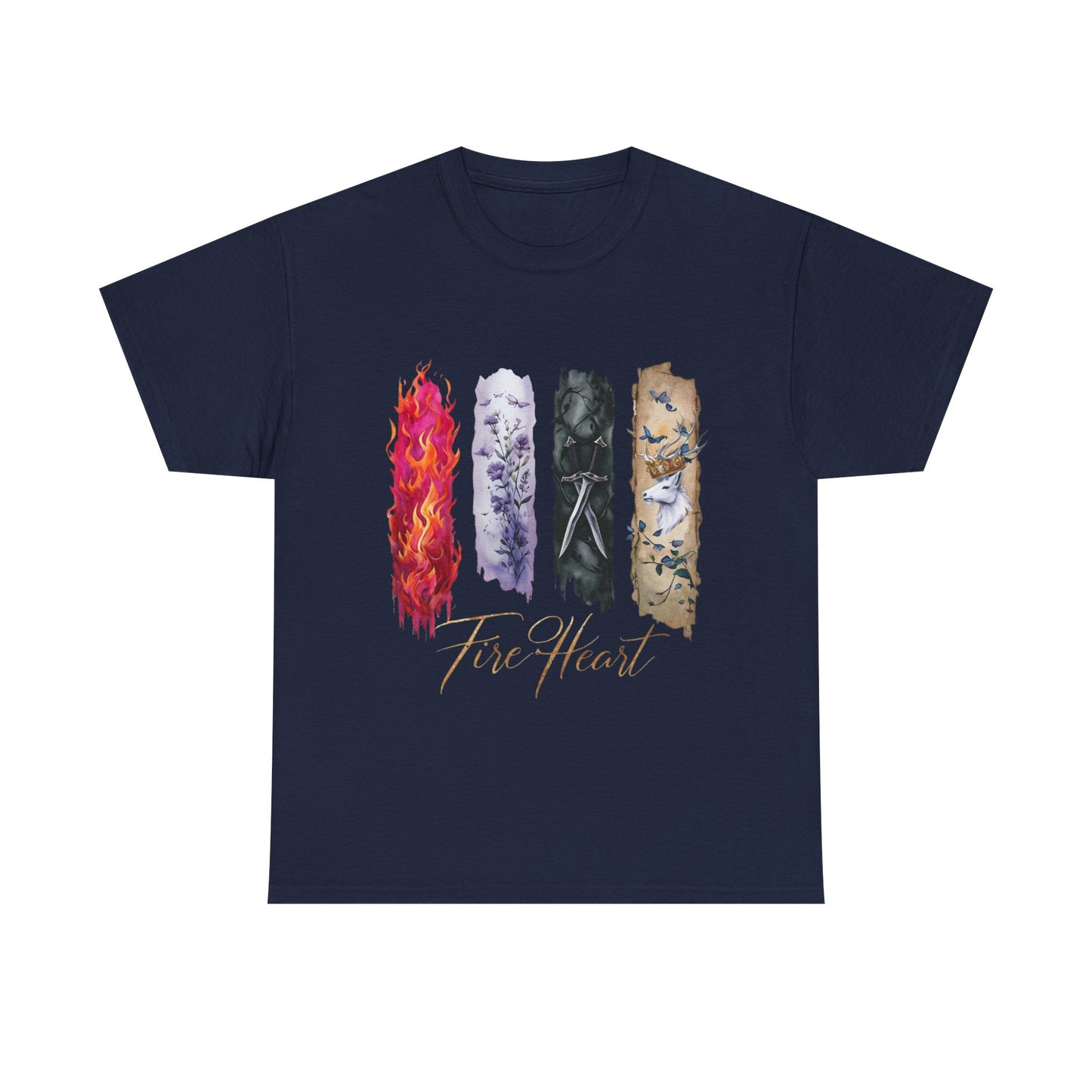 Fire Heart T-Shirt, Heir of Fire Tee, Ignite your wardrobe with the Fire Heart T-Shirt, a must-have for any fan of Sarah J. Maas's enchanting universe.