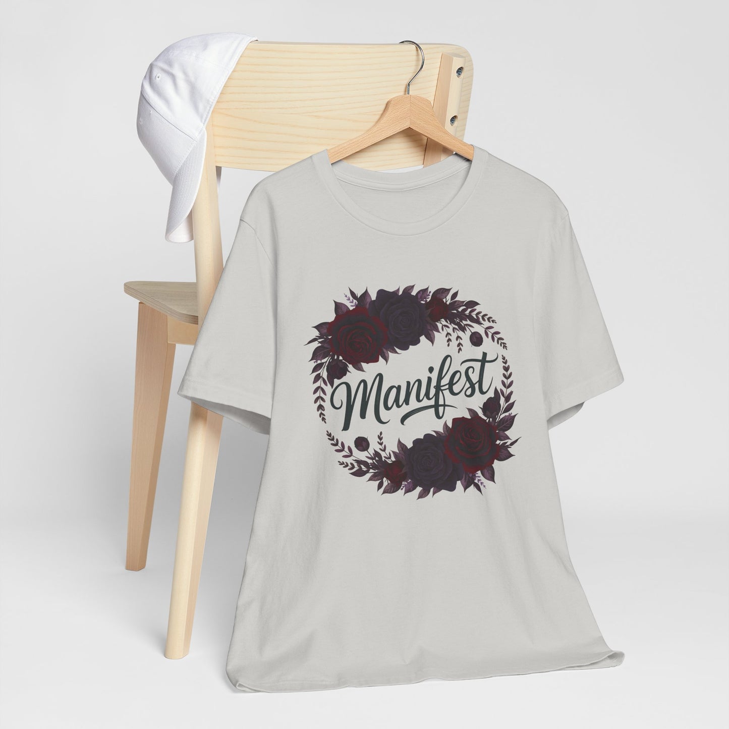 Manifest Witchy T-Shirt | Dark Feminine Floral Shirt | Witchy Glam Manifestation Tee | Spiritual Goddess Moon Graphic Top