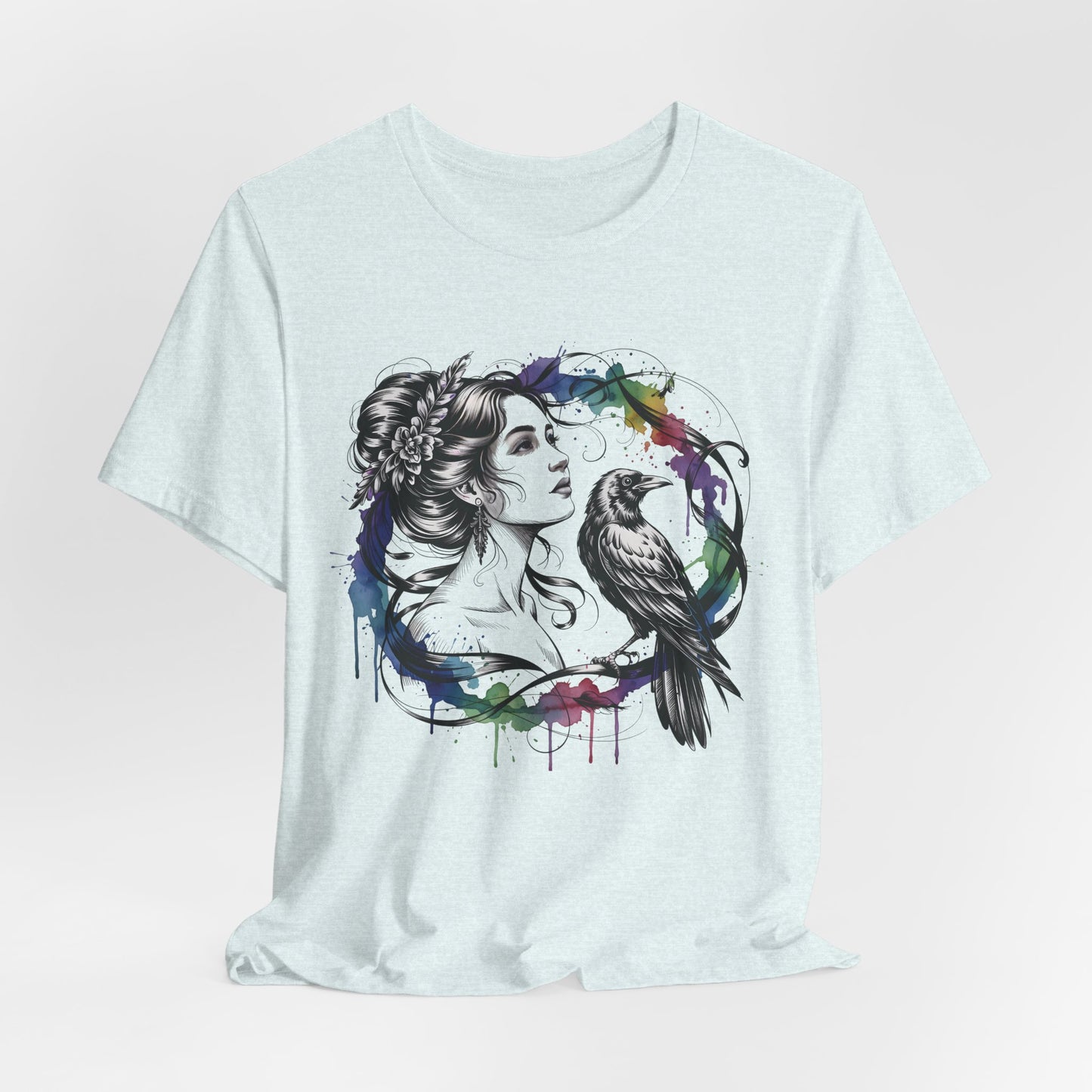 Raven Tee, goddessshirt, festival tshirt, witchy gift for her.