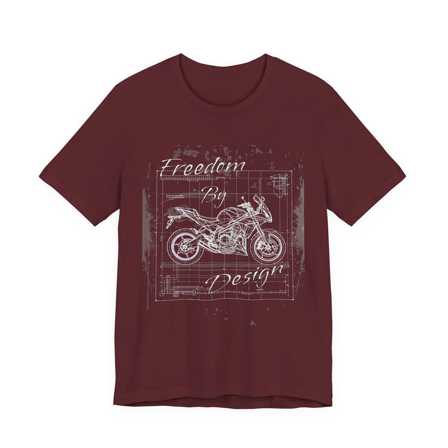 Freedom By Design Motorcycle T-Shirt , Blueprint Motorbike Tee , Biker Dad Gift , Mechanic Shirt , Motorcycle Rider Gift for Him