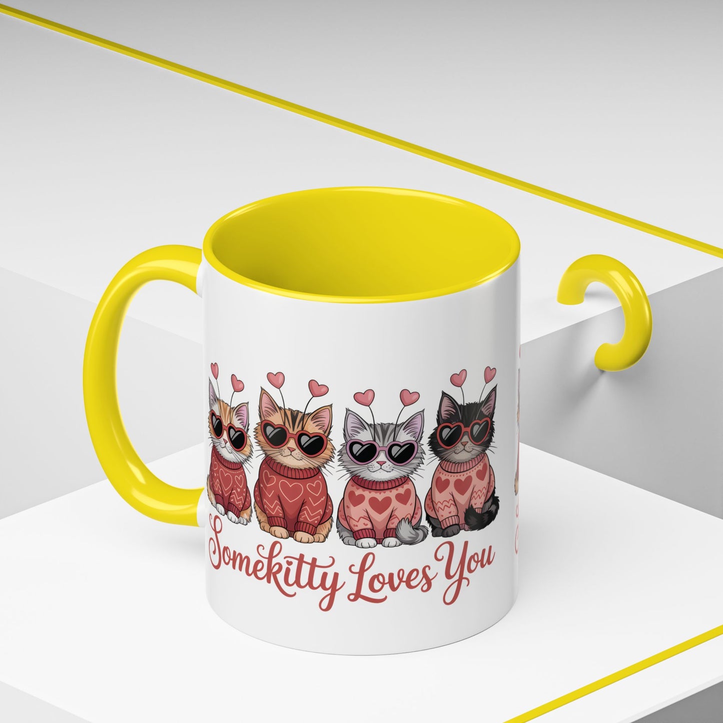 Valentine Kitty Mug | kitten Coffee Cup | cat Lover Gift | Valentines Day Mug |