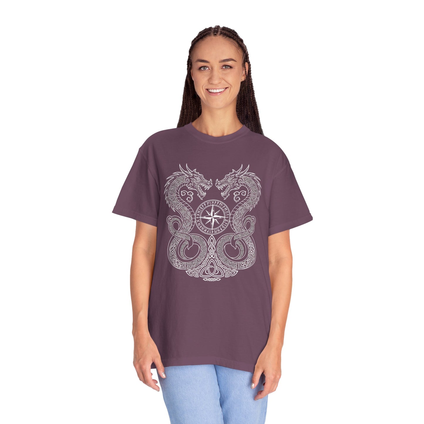 Nordic dragon compass shirt, pagan clothing, comfort colors