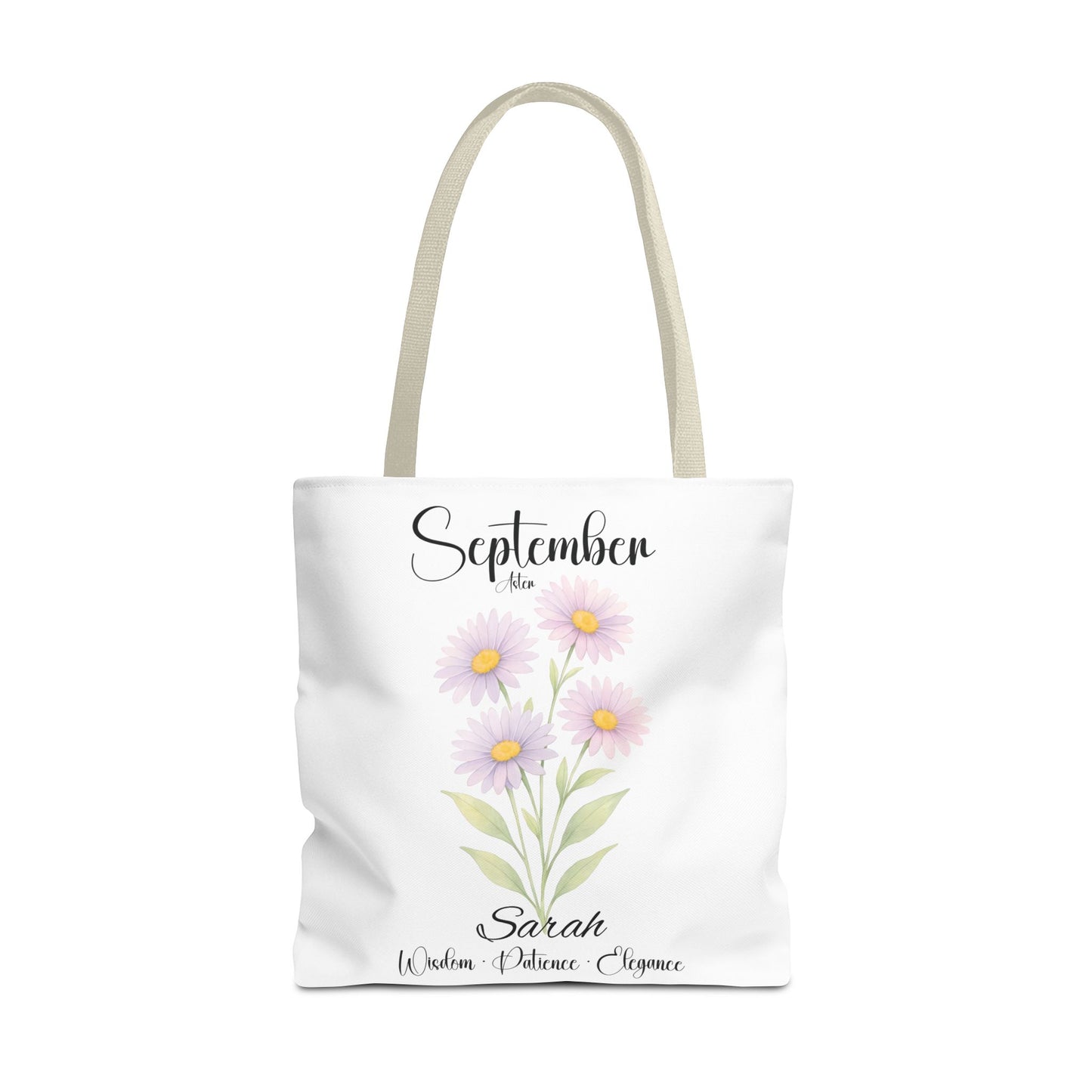 Personalized Best Friend tote bag for her, Birth Month Flower, milestone birthdays.