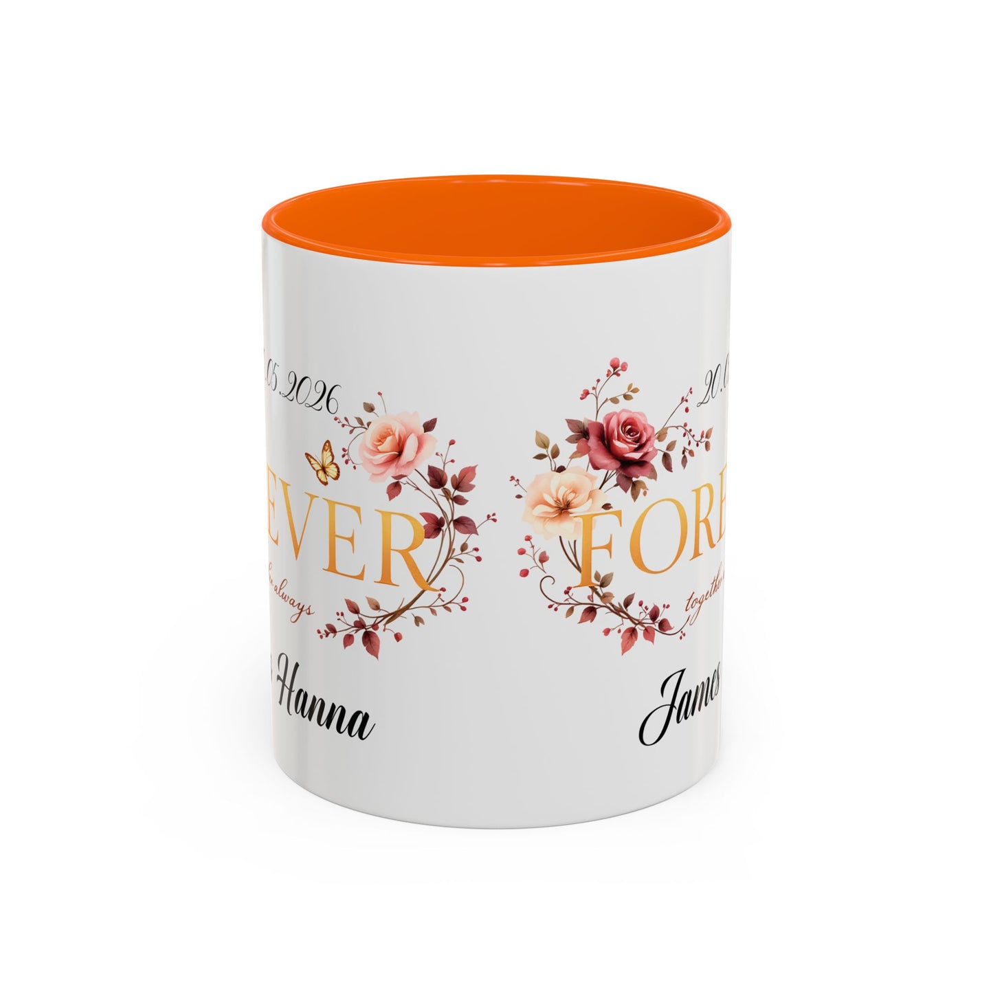 Custom wedding mug, valentines day gift, anniversary mug, bridal shower mug.