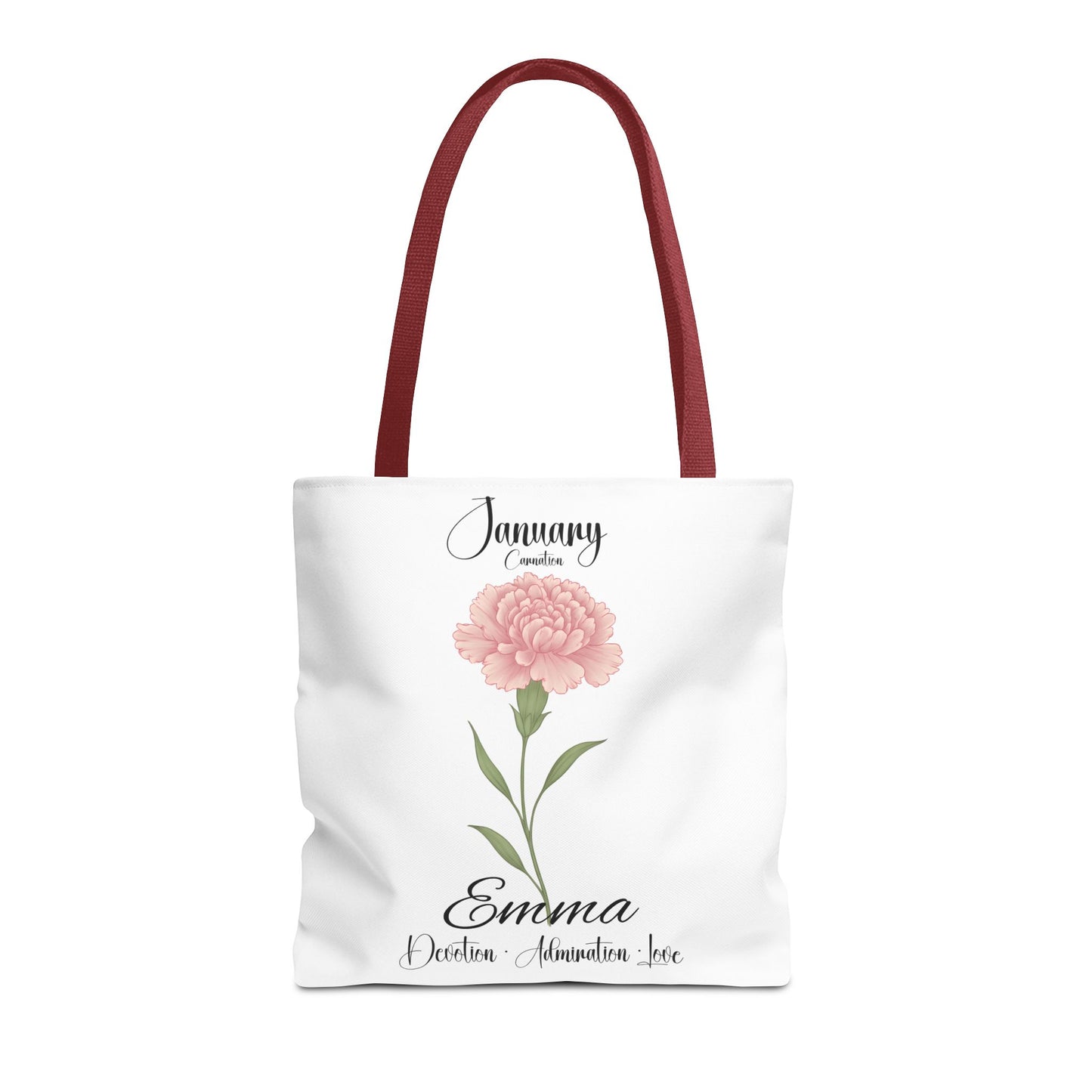 Personlized Birth Month Flower Tote Bag, Botanical Aesthetic Canvas Tote Bag, Bestfriend Gift