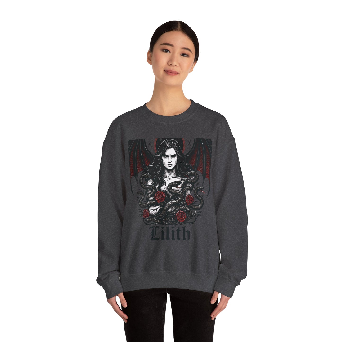 Lilith Goddess Sweater •Divine Feminine Dark Goddess Sweatshirt •Witchy Gothic Pullover • Pagan Occult Clothing •witchy stuff •Lilith Design