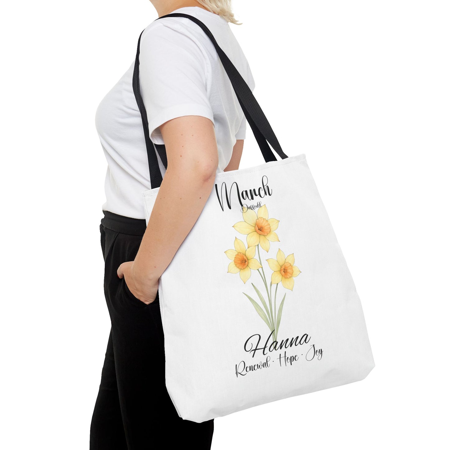 Custom botanical tote bag for her, birth month flower, milestone birthdays, bestfriend gift.