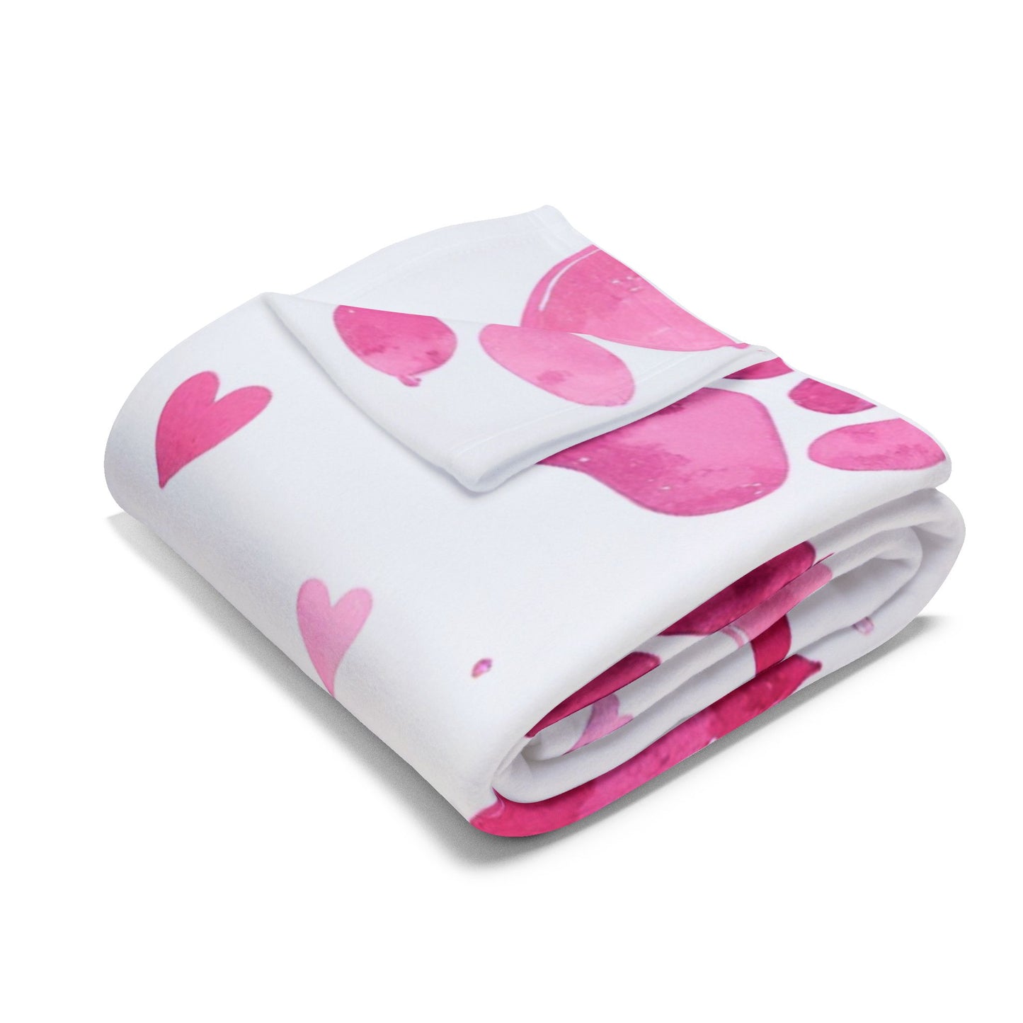Fleece Blanket, Pink Paw Prints, perfect for pet lovers.