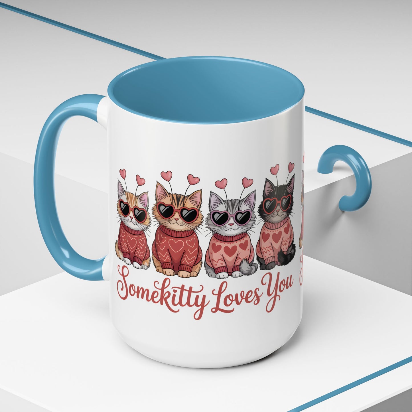 Valentine Kitty Mug | kitten Coffee Cup | cat Lover Gift | Valentines Day Mug |