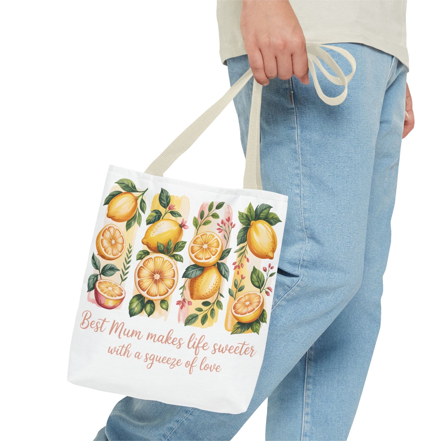 Best Mom Tote Bag, Lemon Print, lemon birthday gift