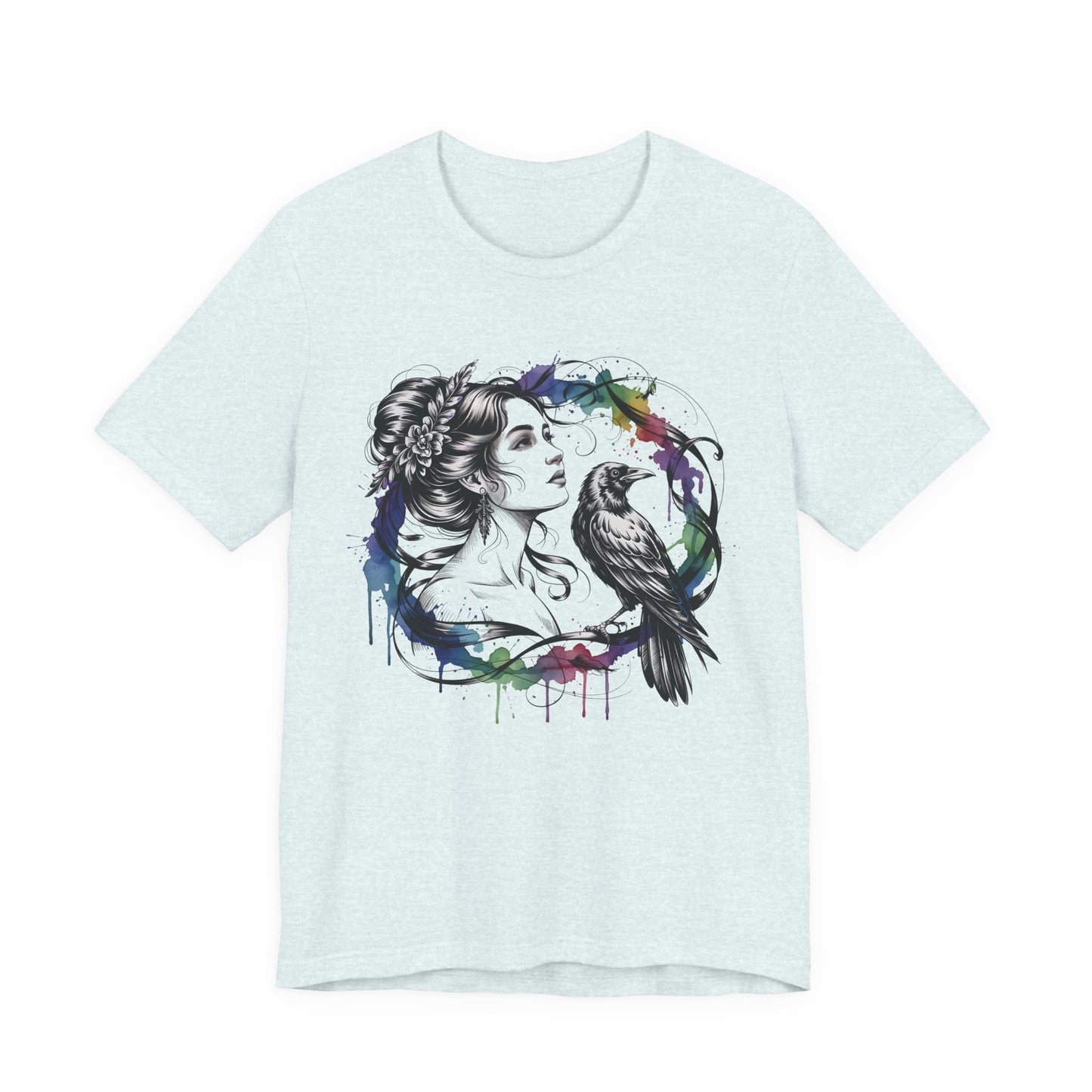 Raven Tee, goddessshirt, festival tshirt, witchy gift for her.