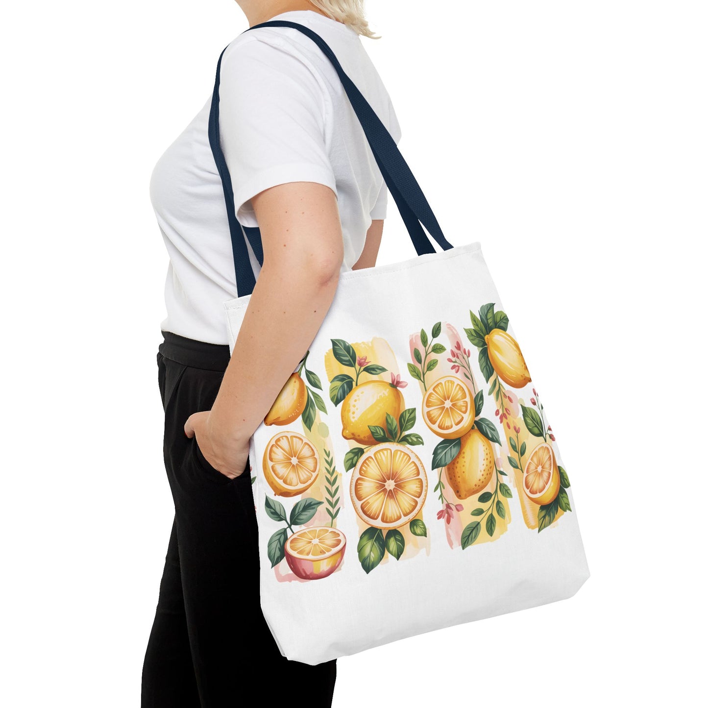 lemon tote bag, large grocery tote, alternative gifts