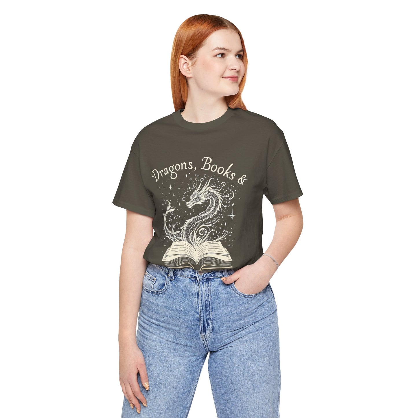 Book Lover Gift T-Shirt | Fantasy Reader Tee | Dragon Reading Shirt | Booktok Merch | Bibliophile Gift