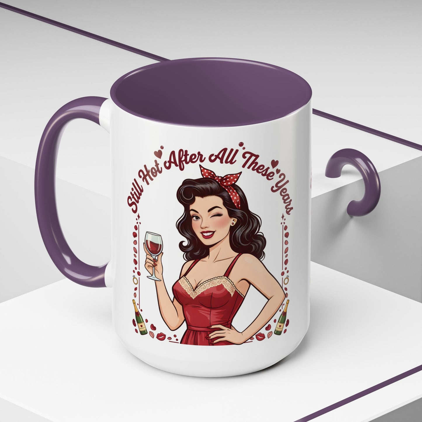 Pin Up Mug | Retro Coffee Mug for Wife | Vintage Anniversary Mug | Valentines Day Gift |