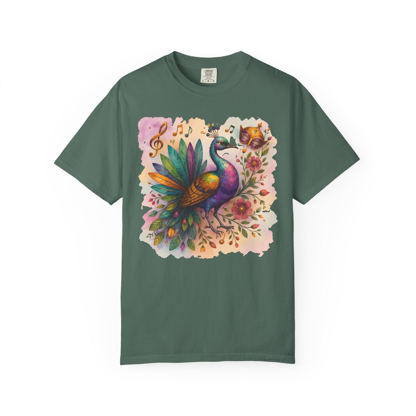 Mardi Gras tshirt, Peacock shirt,  carnival outfit, festival apparel, women's Mardi Gras, vibrant festival top