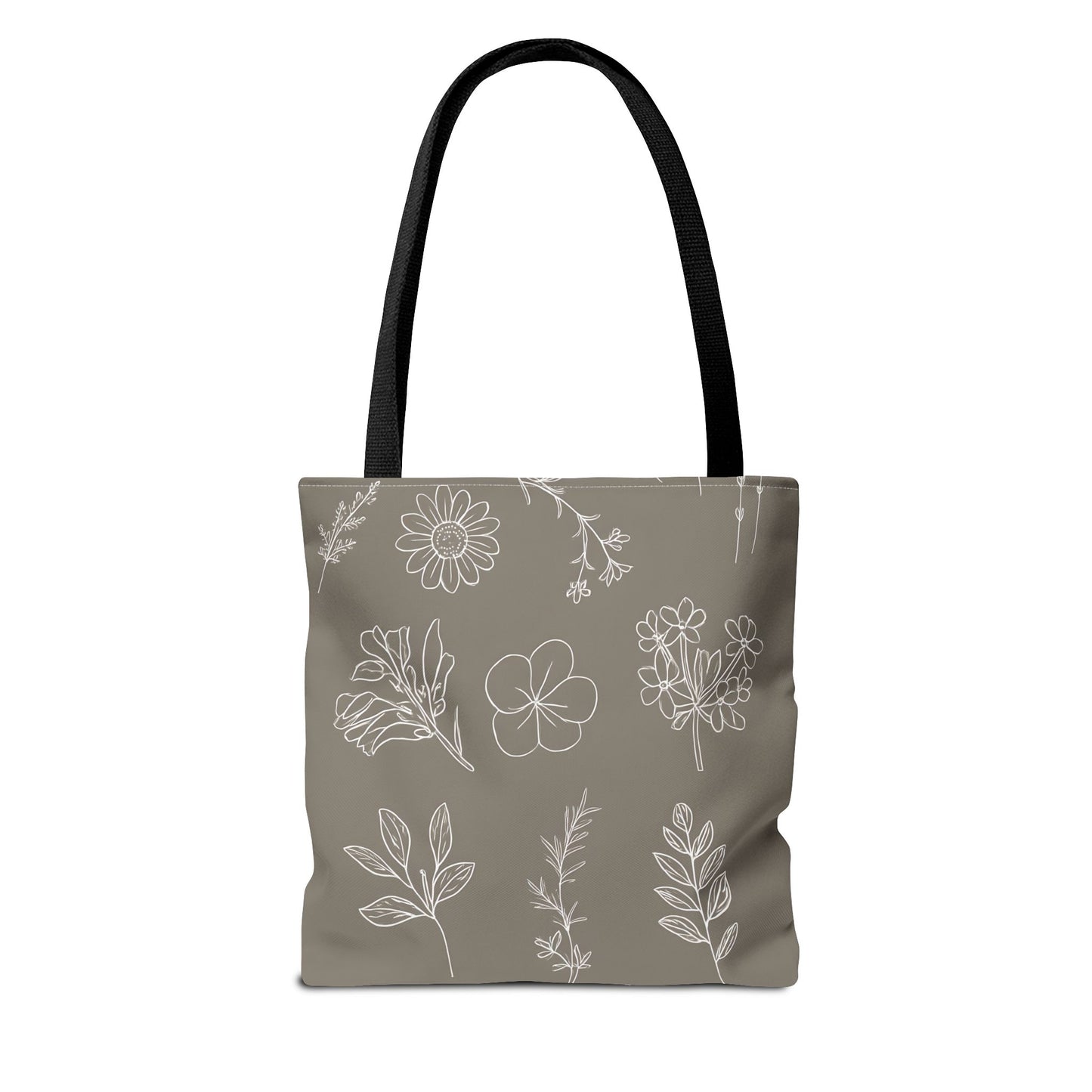 Floral Tote Bag, hand drawn vintage flowers