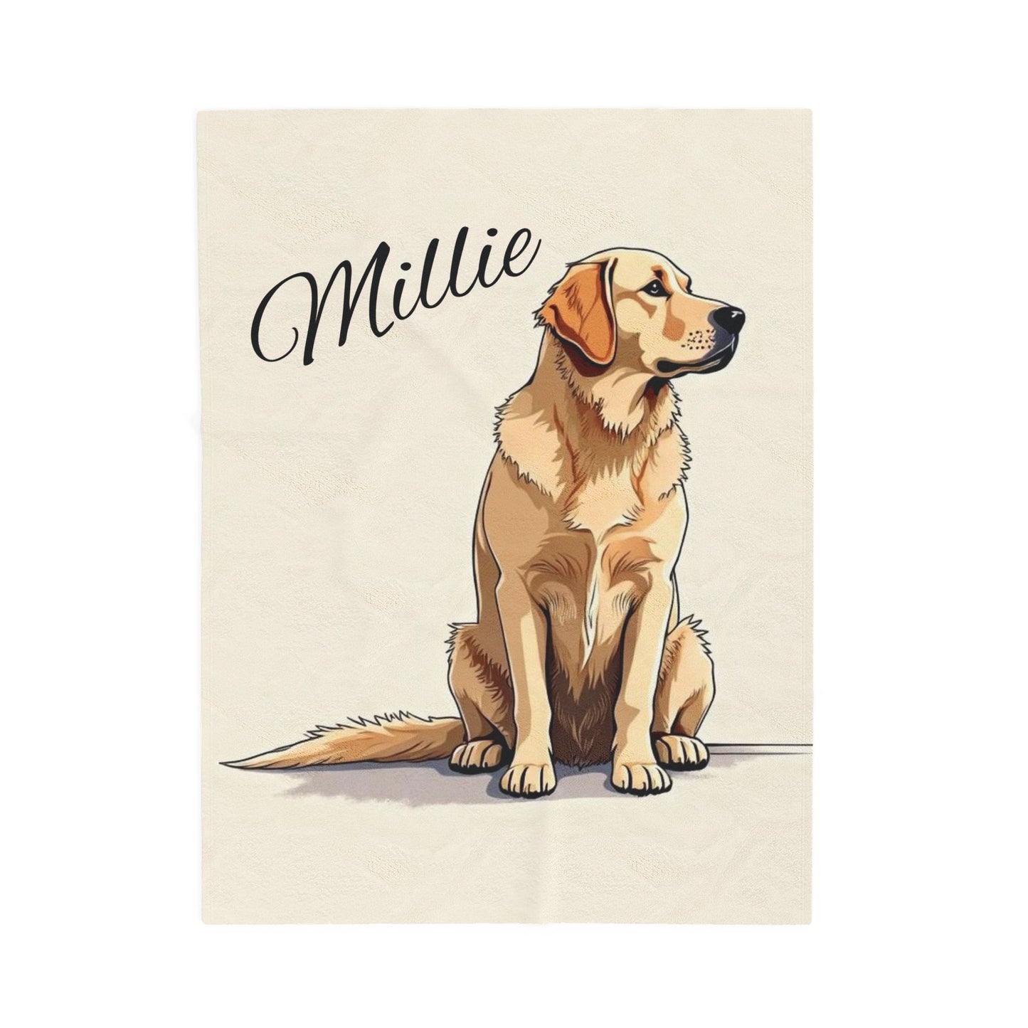 Personalized Dog Blanket | Pet Name Fleece Blanket | Golden Retriever Gift