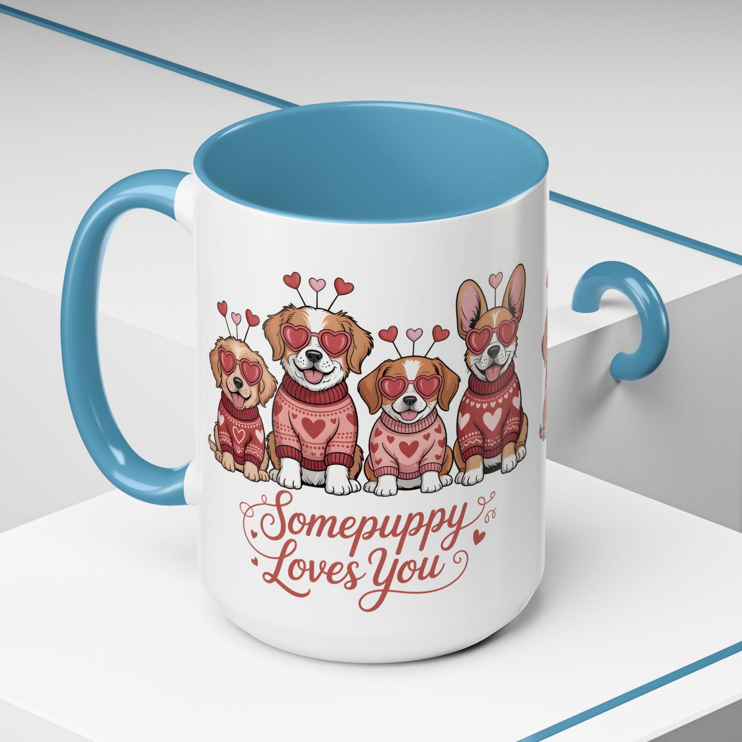 Valentine Dog Mug | Cute Puppy Coffee Cup | Dog Lover Gift | Valentines Day Mug |