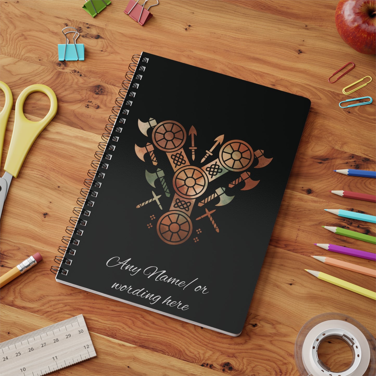 Personalized Norse Witchy Monogram A5 Notebook, Custom Journal, Monogram  Letter "Y" Notebook.