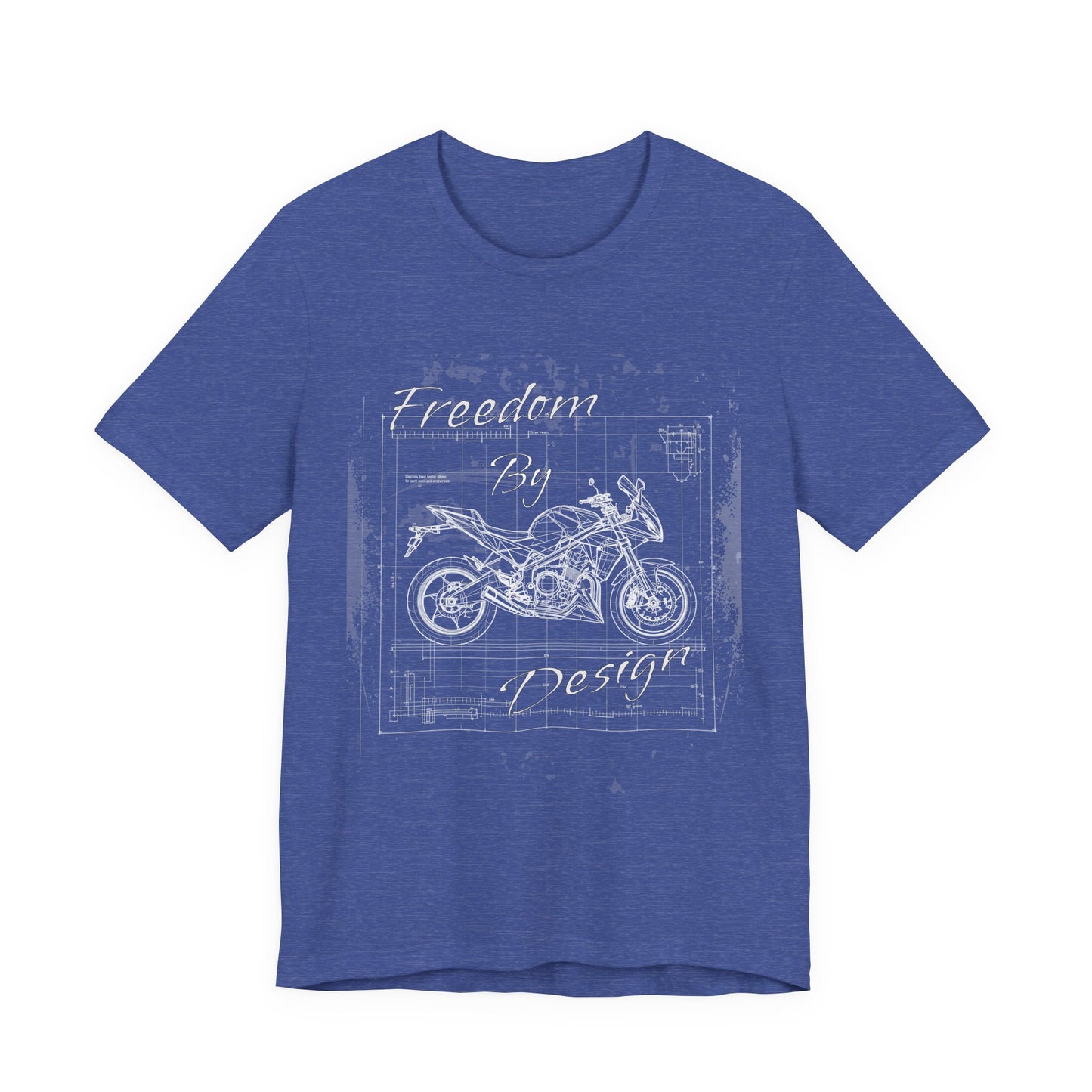 Freedom By Design Motorcycle T-Shirt , Blueprint Motorbike Tee , Biker Dad Gift , Mechanic Shirt , Motorcycle Rider Gift for Him