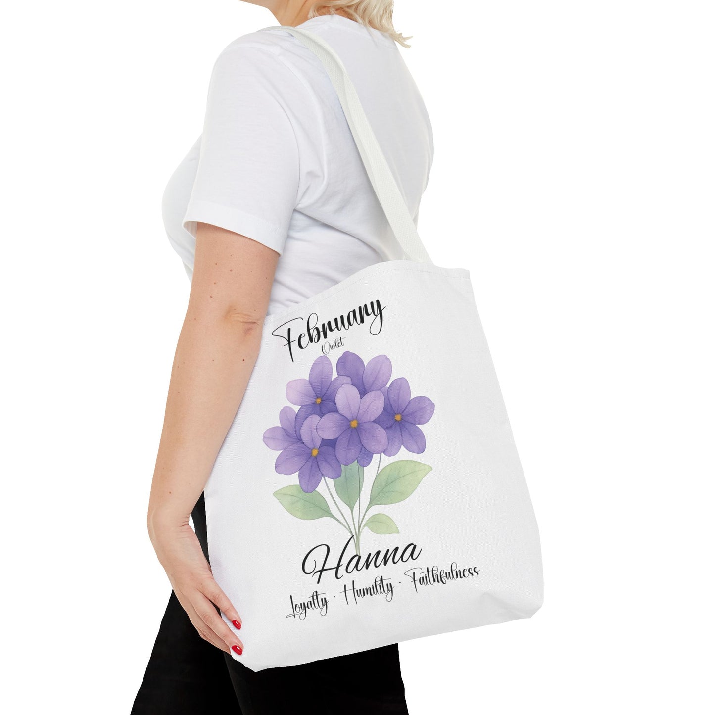 Personalized  floral gift tote bag for her, birth month flower, milestone birthdays, bestfriend gift.