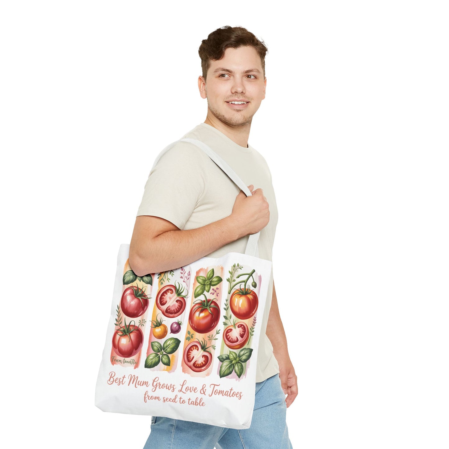Best Mom Tote Bag, Tomato Garden Lover Design, Perfect Mothers Day Gift for Moms Who Love Gardening and Nature
