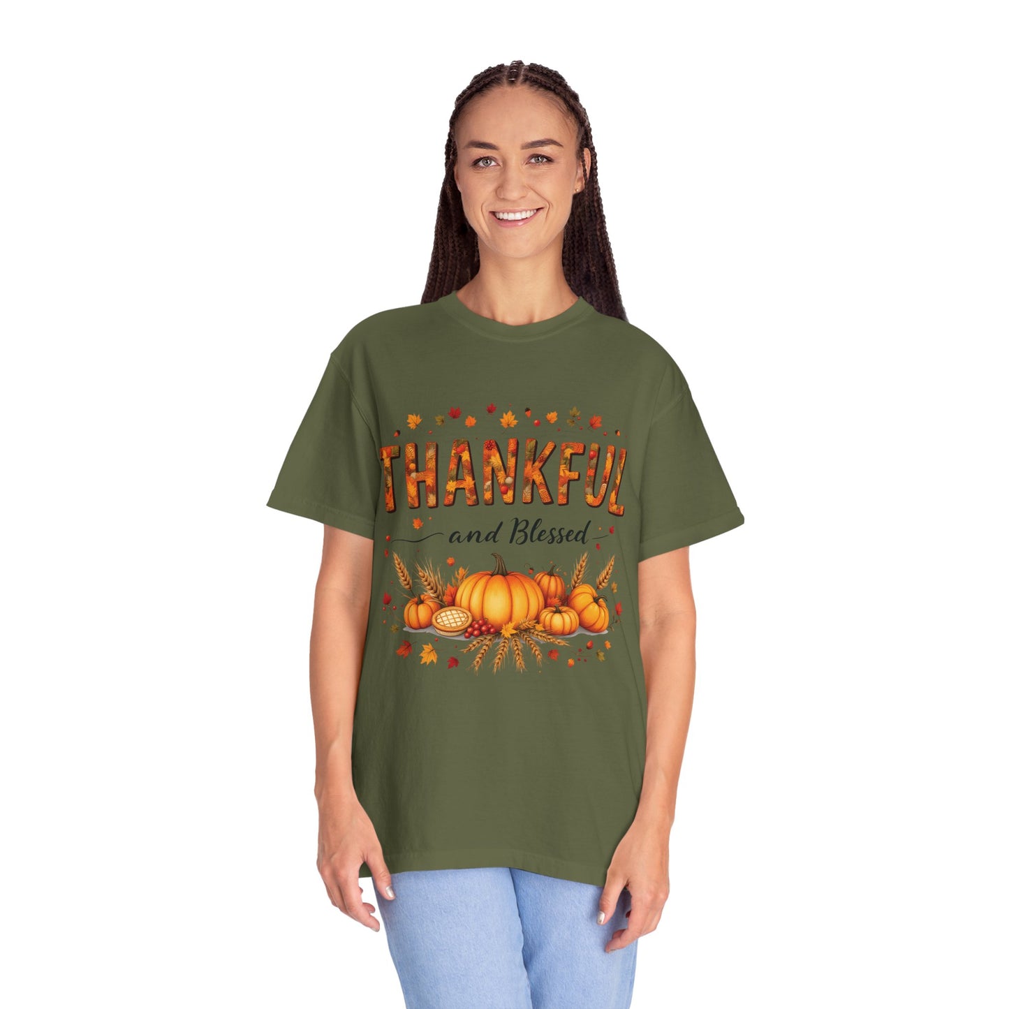 Thankful and Blessed T-Shirt, Fall Tee, Autumn Shirt, Thanksgiving Outfit, Gift for Friends and Family, Cozy Casual Wear