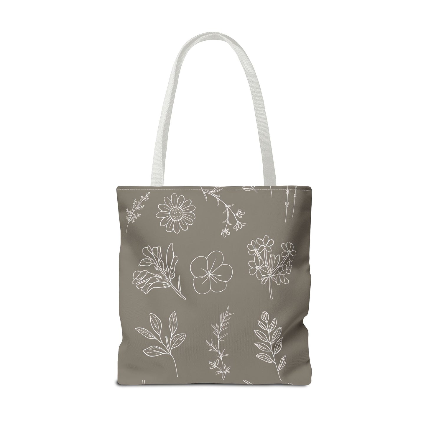 Floral Tote Bag, hand drawn vintage flowers