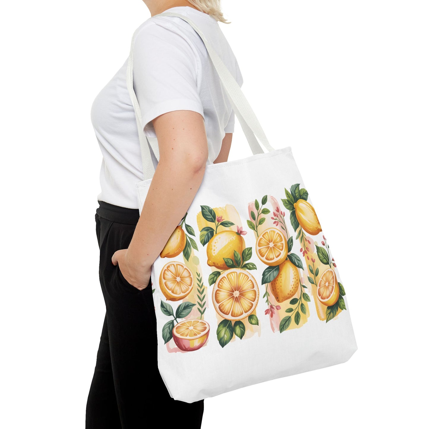lemon tote bag, large grocery tote, alternative gifts