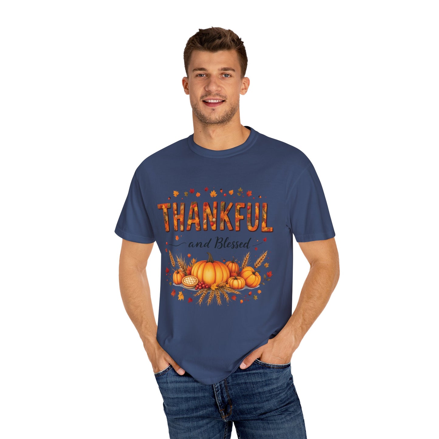 Thankful and Blessed T-Shirt, Fall Tee, Autumn Shirt, Thanksgiving Outfit, Gift for Friends and Family, Cozy Casual Wear