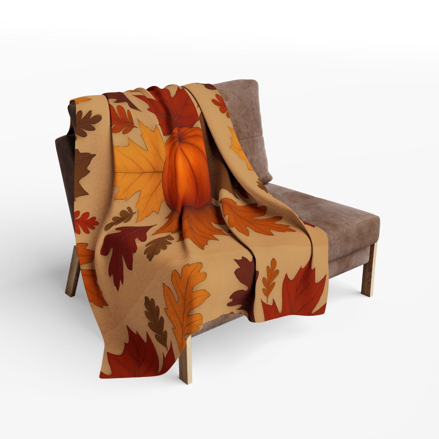 Autumn Leaves and Pumpkin Blanket, this comfy blanket is an autumn symphony for your senses. Perfect as a snuggle blanket for chilly nights or an elegant addition to your autumn decorations.
