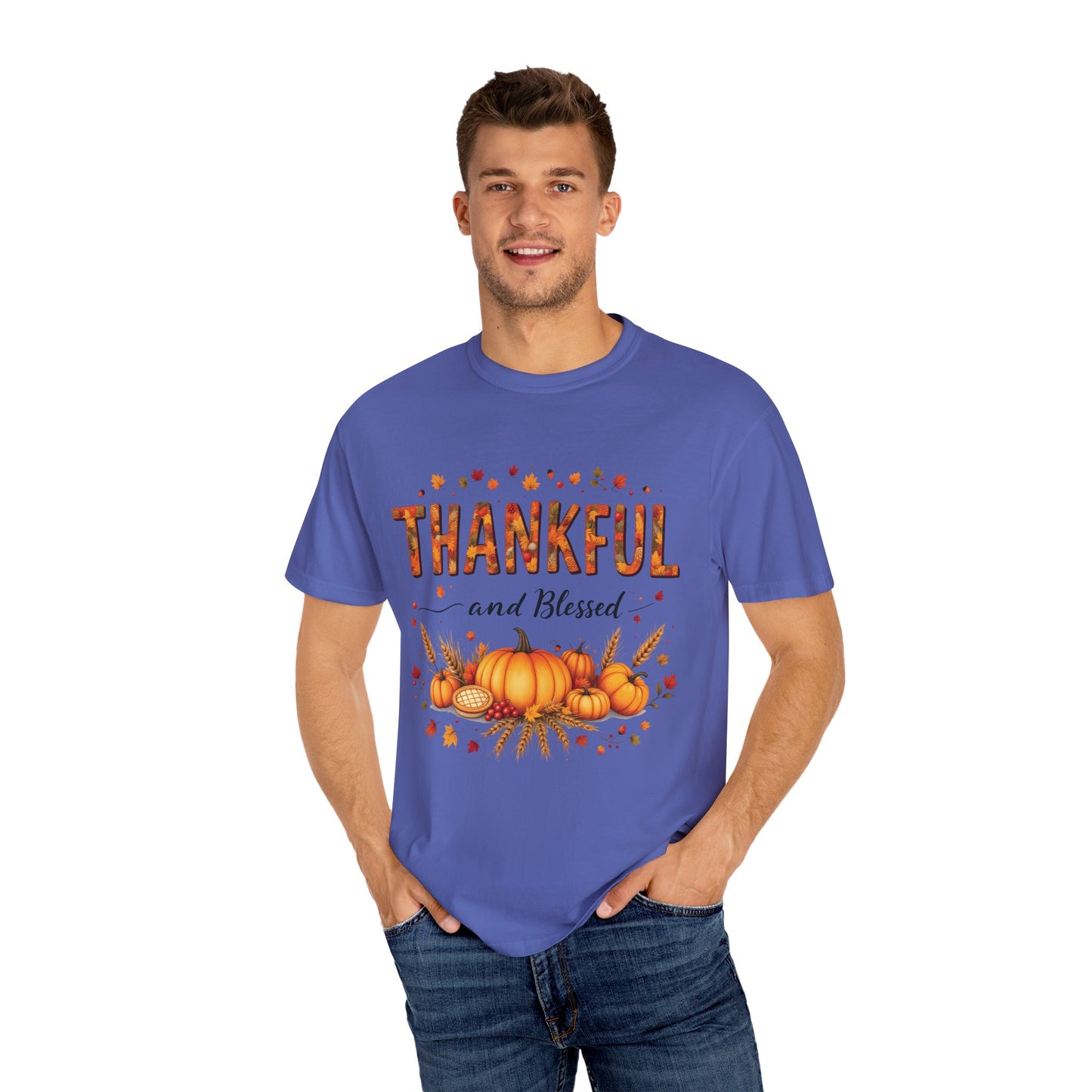 Thankful and Blessed T-Shirt, Fall Tee, Autumn Shirt, Thanksgiving Outfit, Gift for Friends and Family, Cozy Casual Wear