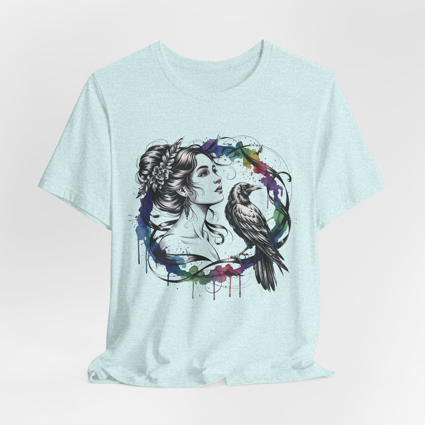 Raven Tee, goddessshirt, festival tshirt, witchy gift for her.