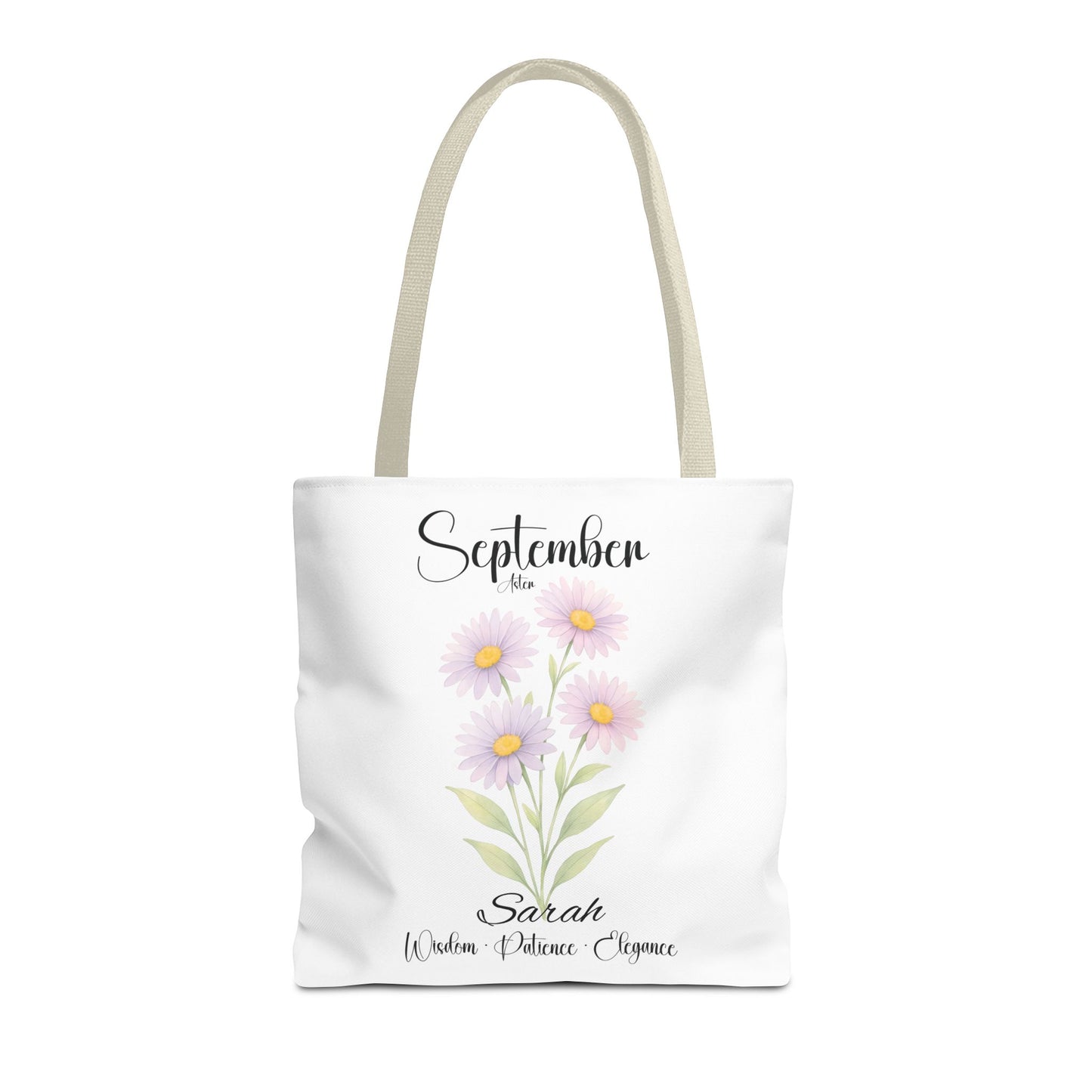 Personalized Best Friend tote bag for her, Birth Month Flower, milestone birthdays.