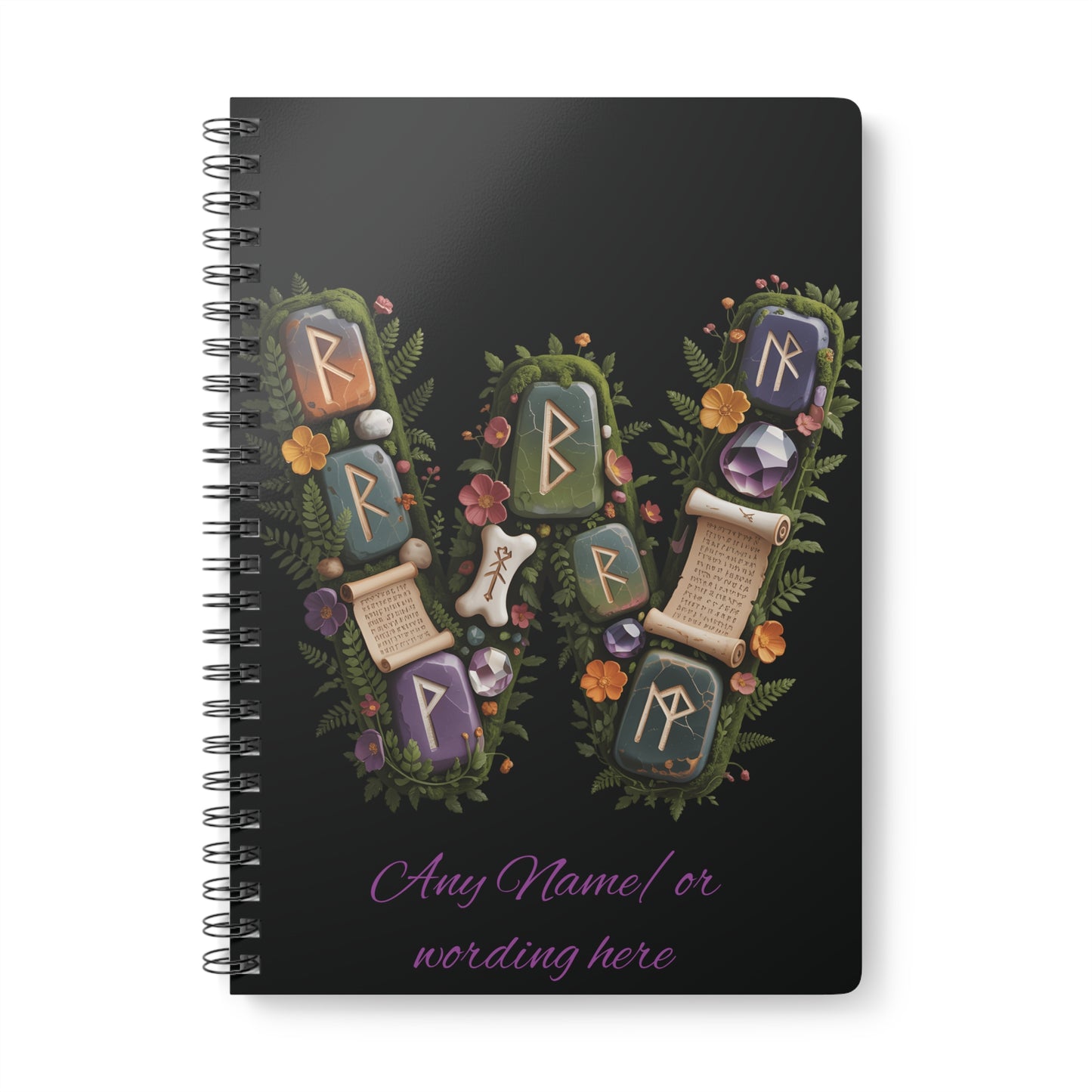 Personalized Norse Witchy Monogram A5 Notebook, Custom Journal, Monogram  Letter "W" Notebook.