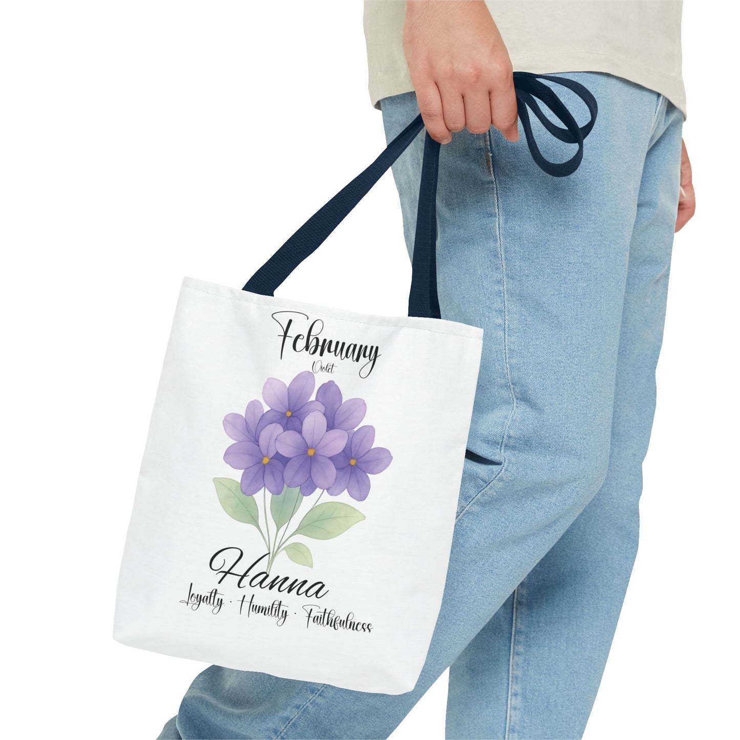 Personalized  floral gift tote bag for her, birth month flower, milestone birthdays, bestfriend gift.