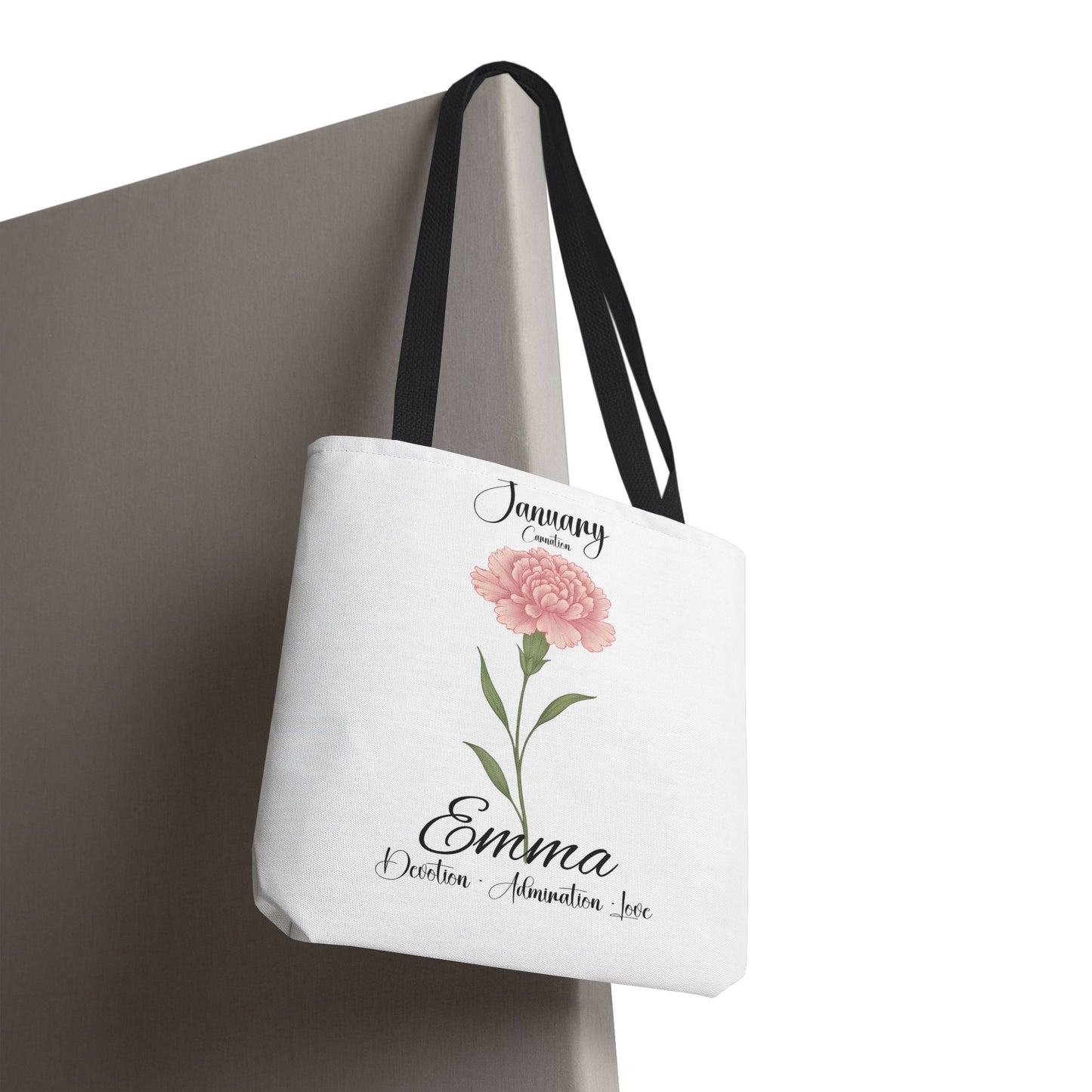 Personlized Birth Month Flower Tote Bag, Botanical Aesthetic Canvas Tote Bag, Bestfriend Gift