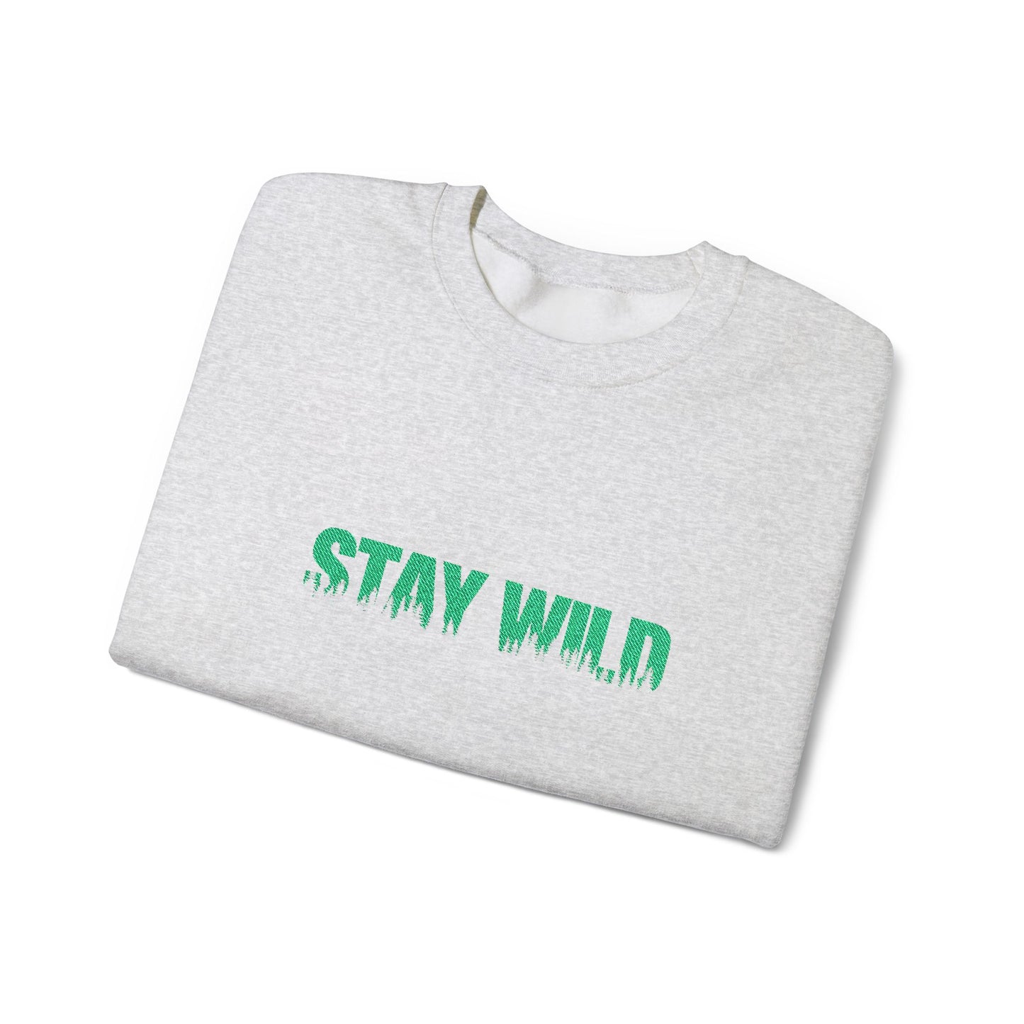 Stay Wild Forest Graphic Embroidered Nature Crewneck, Outdoors Sweatshirt, Hiking & Camping Gift